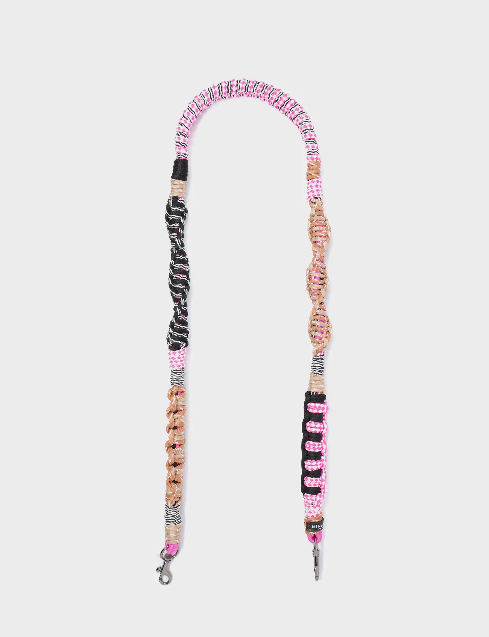 Detachable Shoulder Strap - Black, Fuchsia & Pink Handwoven Paracord for Hiking, Travel & Everyday Use