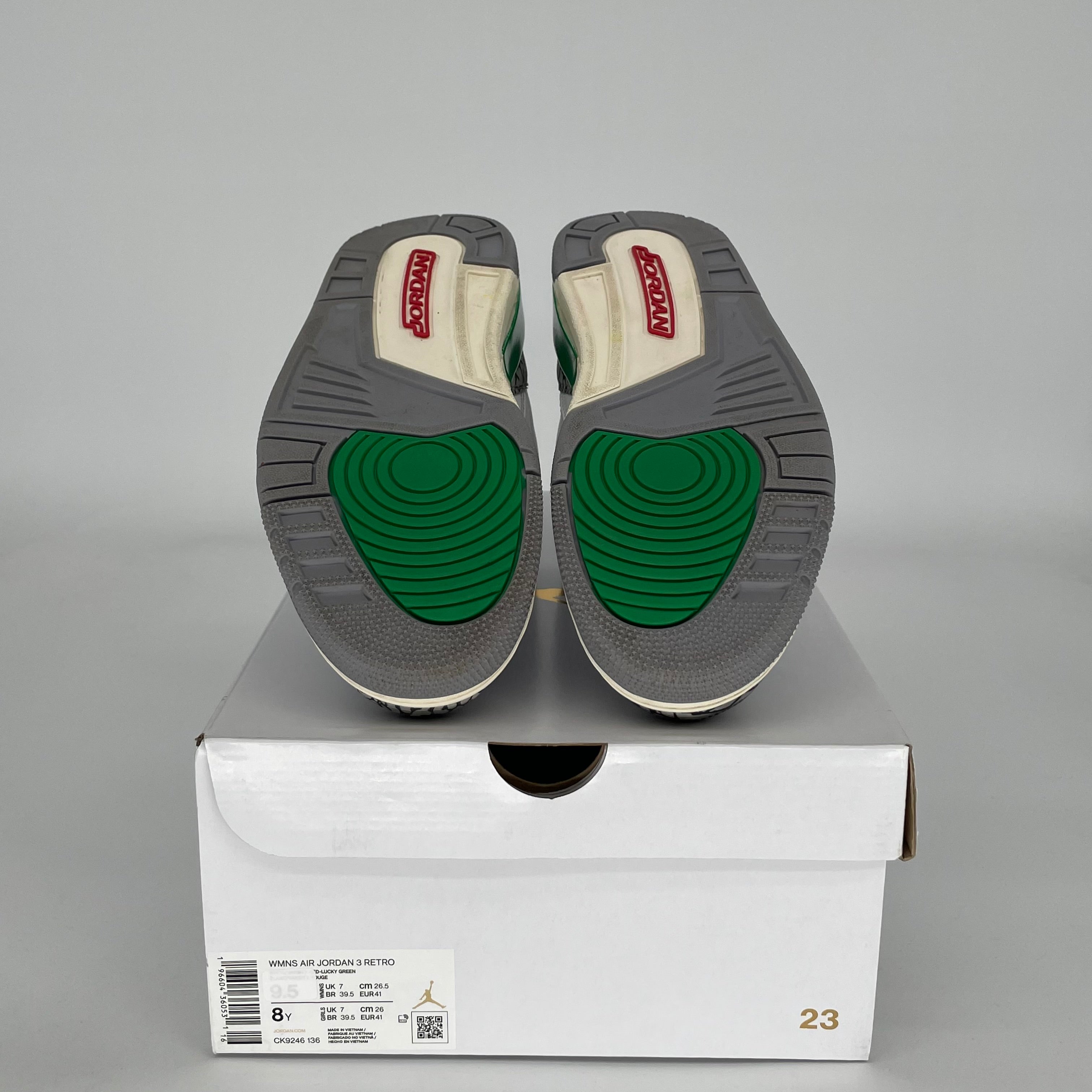 AIR JORDAN 3 Lucky Green Women's Sneakers Size 8/9.5W - Retro Basketball Shoes Style CK9246-136 | Perfect for Casual Wear, Gym & Street Fashion