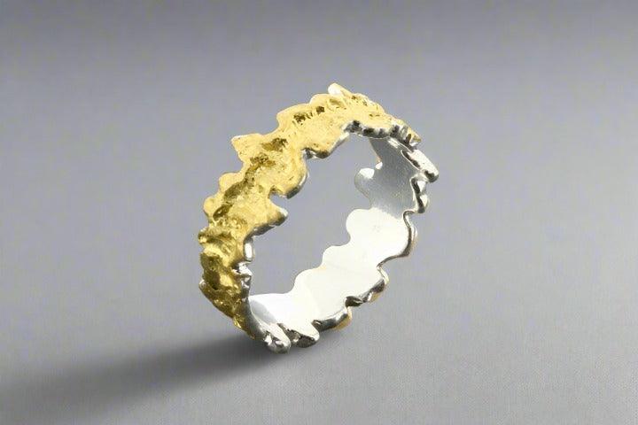 Elegant Ruffled Edge Ring - 14K Gold Over Sterling Silver - Perfect for Weddings, Anniversaries & Special Occasions