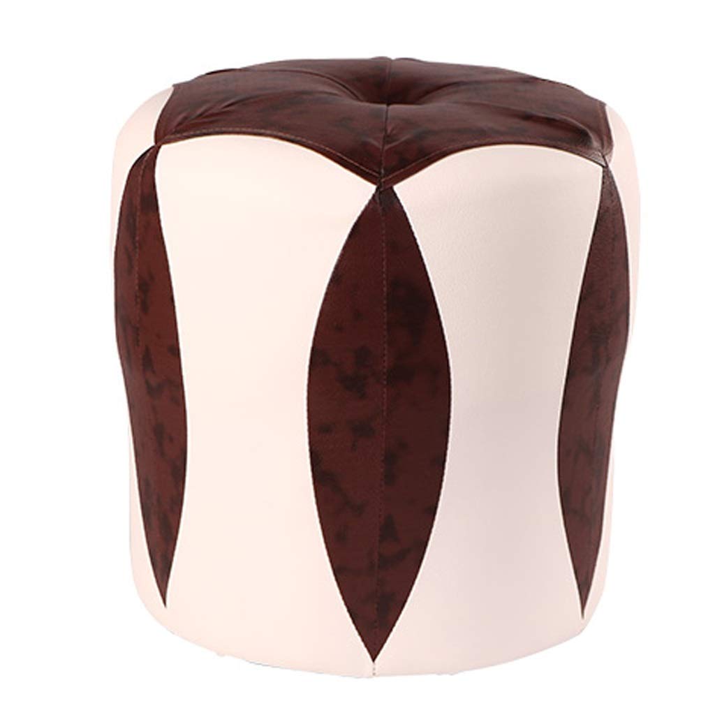 Solid Wood Ottoman Footstool with Fabric Upholstery - 31x35cm Coffee Table Stool for Living Room, Bedroom & Lounge - Versatile Seating & Footrest for Home Decor