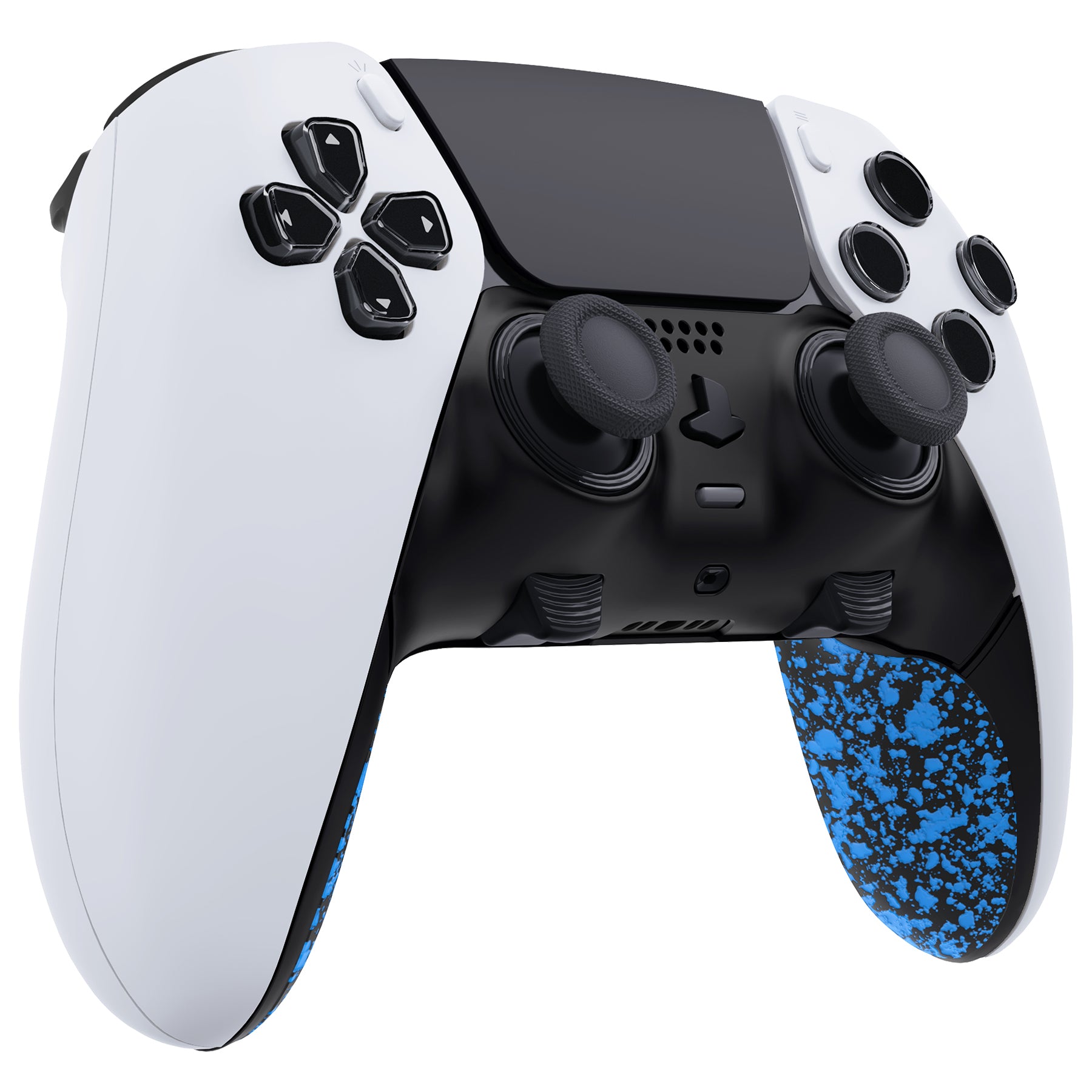 Textured Blue PS5 Edge Controller Shell - DIY Replacement Front & Back Cover with Custom Plates | Compatible with PlayStation 5 Edge Controller | Gaming Accessories for Enhanced Grip & Style