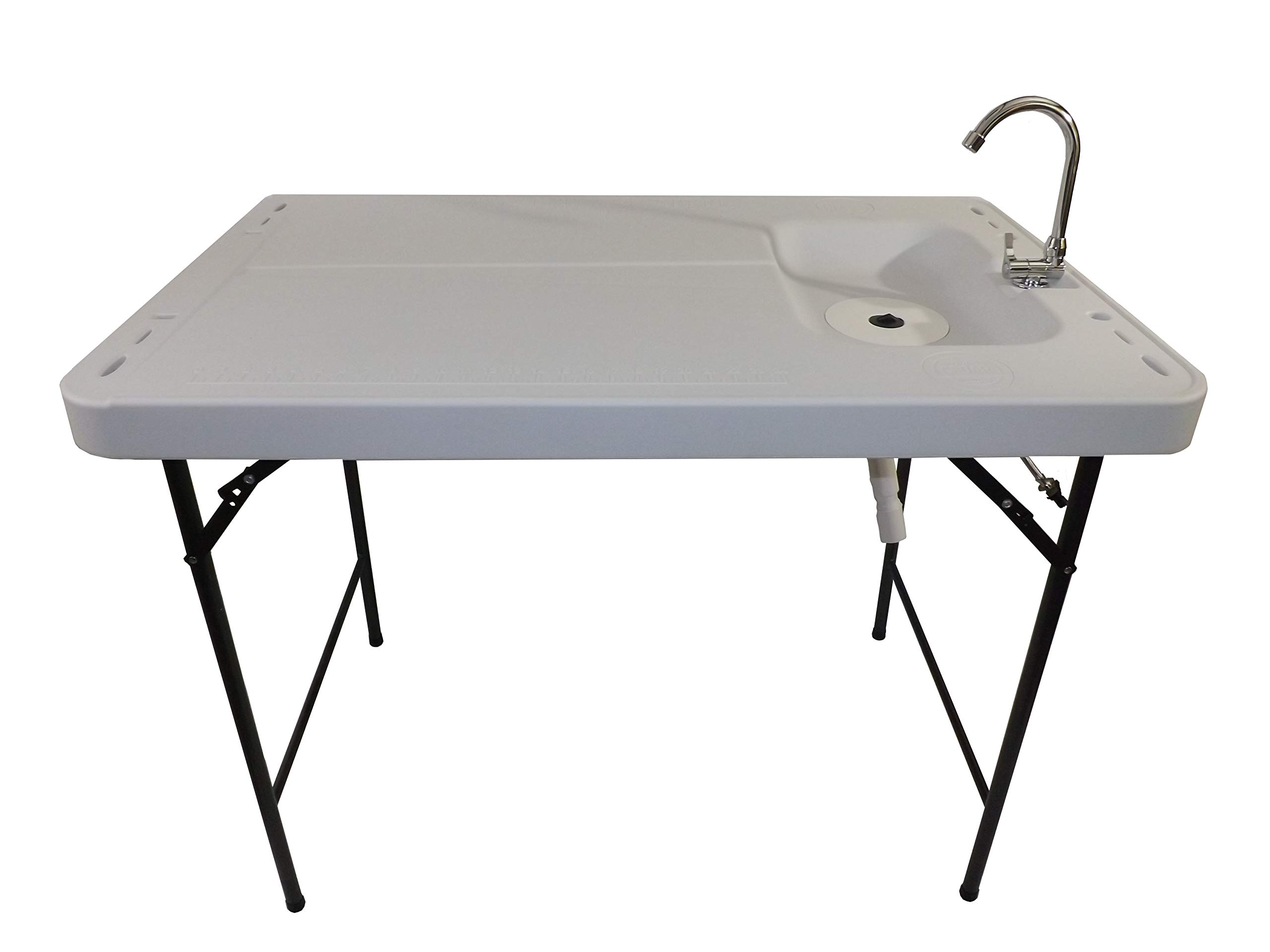 Premium Extra-Large Fish & Game Cleaning Table with Sink & Folding Legs - Heavy-Duty Outdoor Hunting & Fishing Processing Station for Camping, Backyard, and Field Dressing