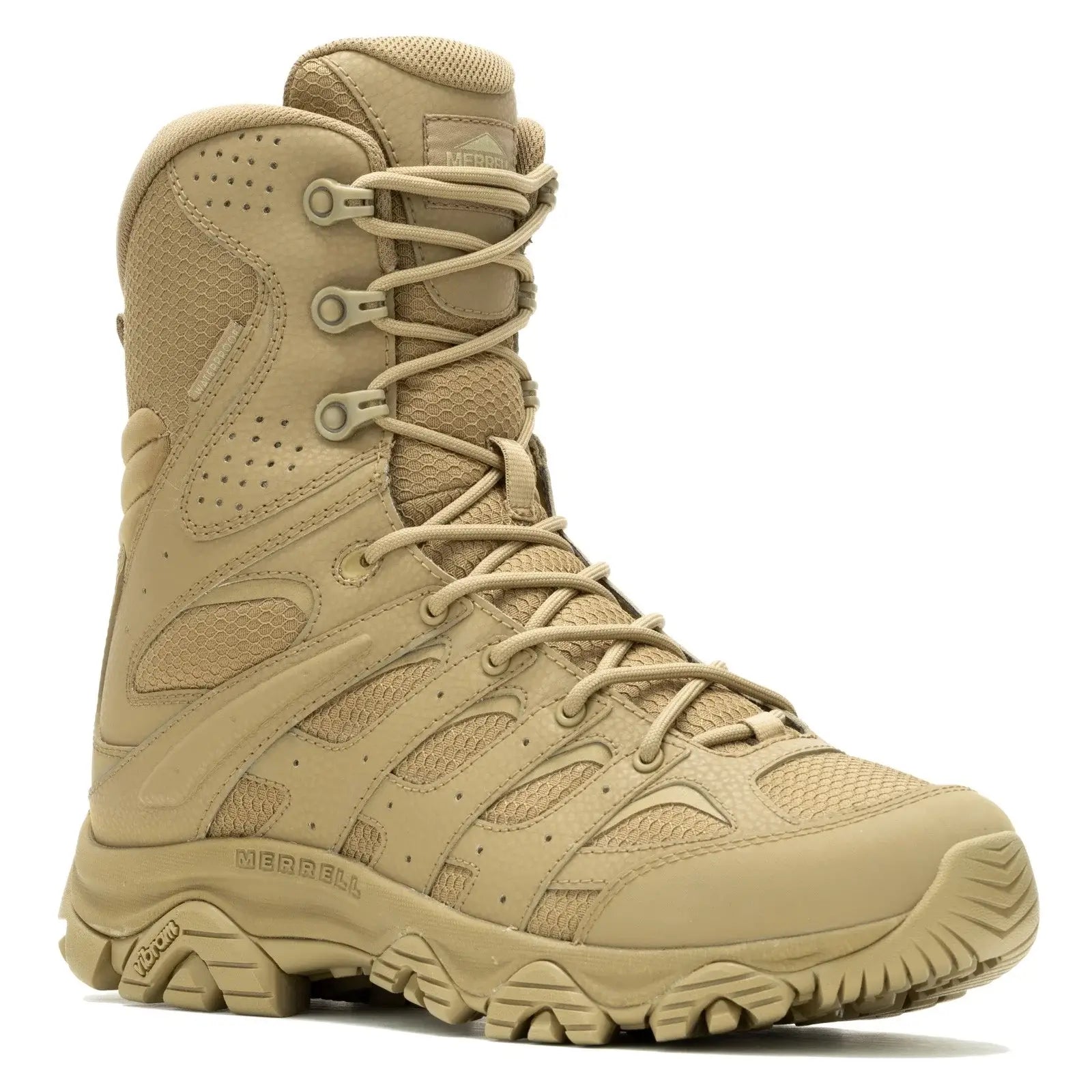 Moab 3 8 Tactical Side Zip Work Boots - Waterproof Dark Coyote - Durable Military & Outdoor Boots for Hiking, Construction & Tactical Operations