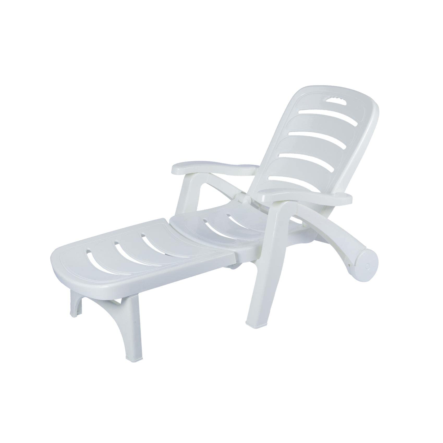**Outdoor Patio Resin Chaise Lounge Chair - Foldable Wheels, Lightweight & Durable for Backyard, Porch, Poolside - Perfect for Sunbathing, Relaxing by the Pool, or Lounging in the Garden**