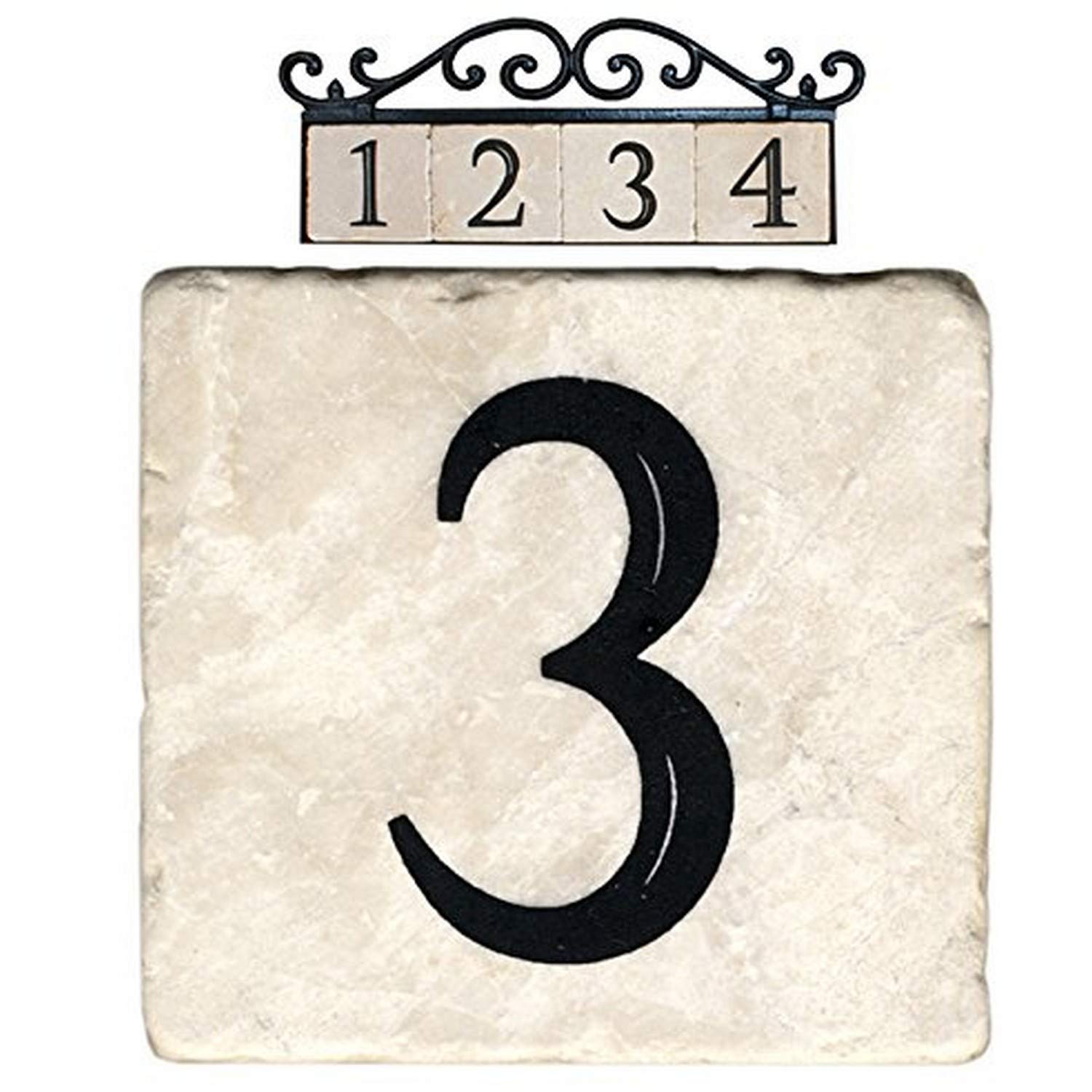 Premium Marble Tile House Numbers for Outdoor Use - 4