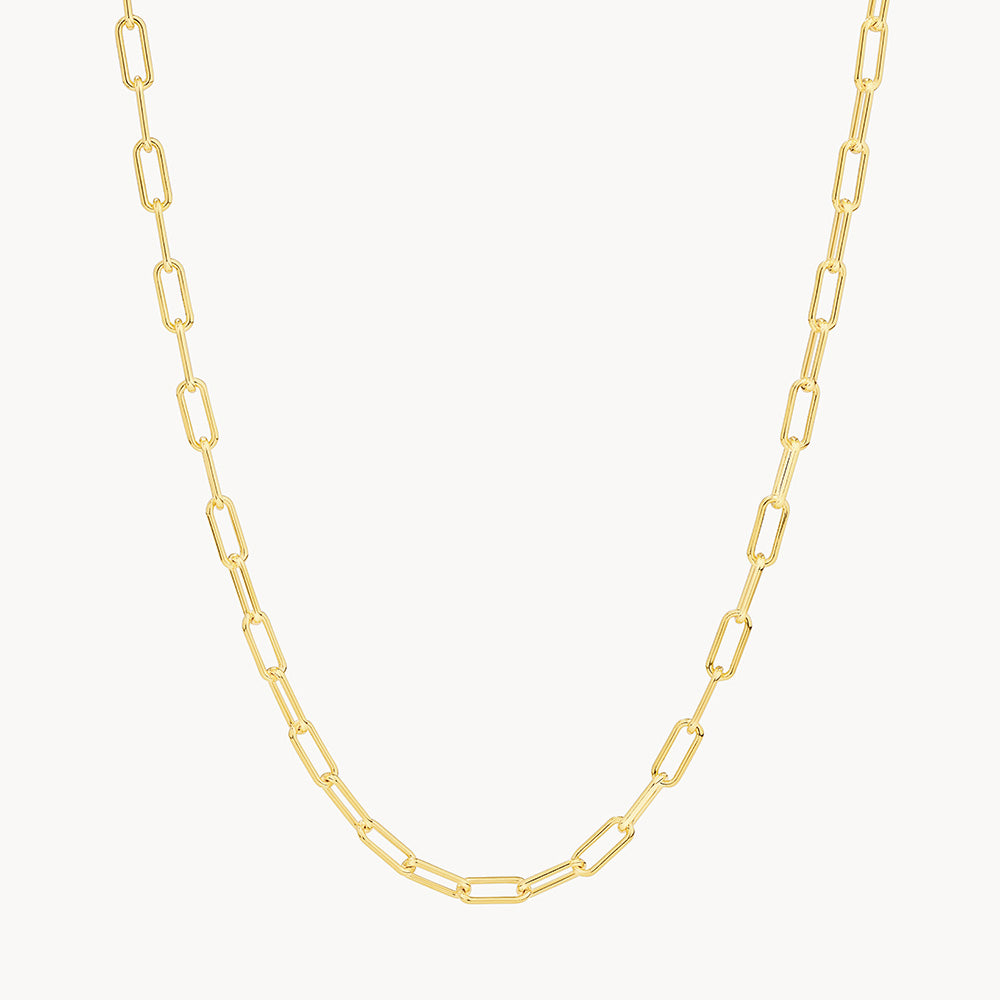 Gold Paperclip Chain Necklace - Trendy Layering Jewelry for Women, Perfect for Everyday Wear & Gift Giving