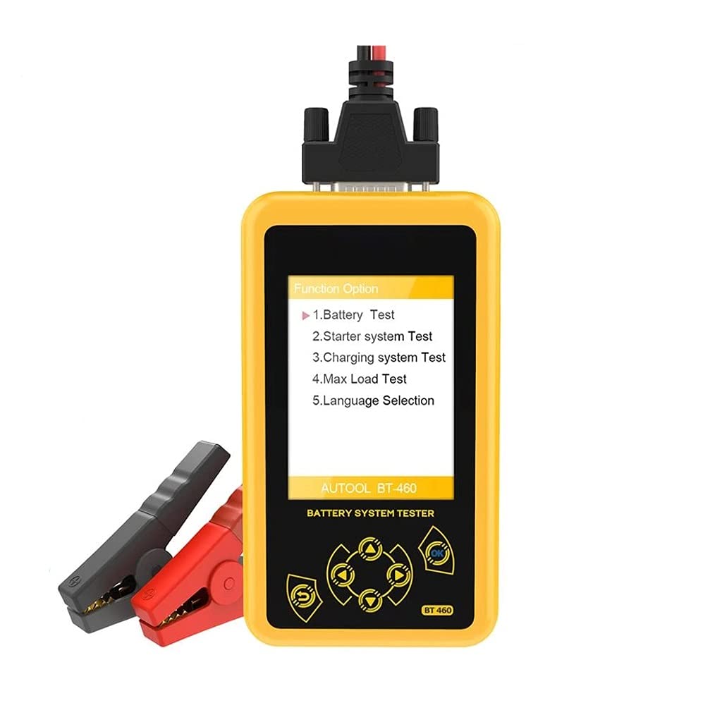 BT460 4-Inch TFT Color Display Car Battery Tester - 12V/24V Vehicle Battery Analyzer for Cars, Trucks & Heavy Duty Vehicles | Multifunctional Battery Health Check with Voltage Test & Cranking Analysis | Perfect for Mechanics, DIY Auto Repair & Fleet Maintenance