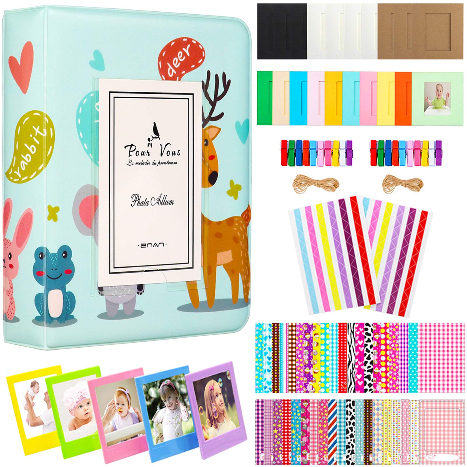 BigTrend 2x3 Inch Photo Album for Fujifilm Instax Mini, Polaroid Snap, Z2300 & Instant Printers - 64 Pocket Animal Design Film Storage - Perfect for Travel Memories, Party Photos & Home Decor