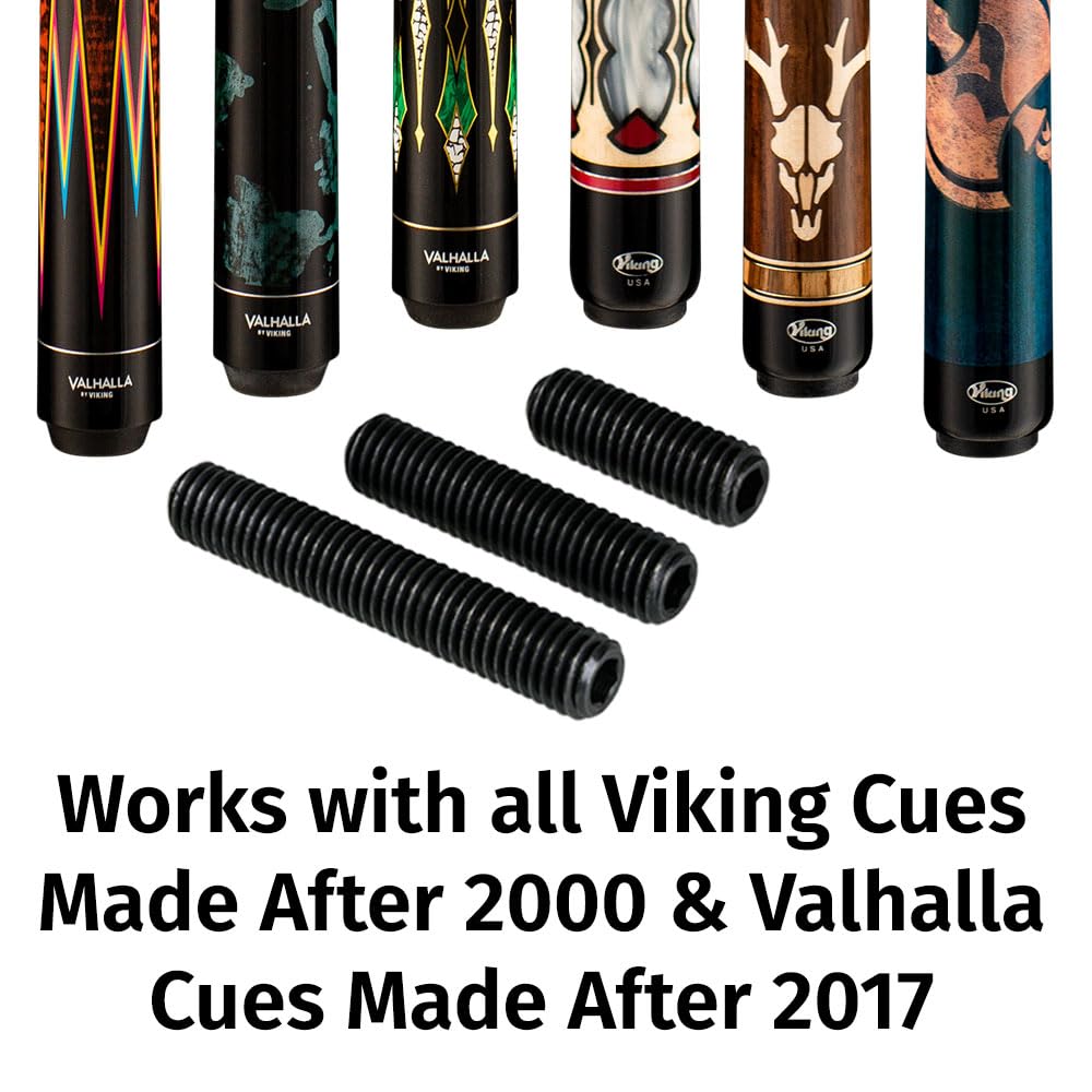 Viking Valhalla Pool Cue Weight Bolts 3 Pack - 1 oz, 1.5 oz & 2 oz Adjustable Weight Set for Pool Cue Sticks | Premium Billiard Accessories for Improved Balance & Control | Perfect for Professional Players & Home Game Rooms