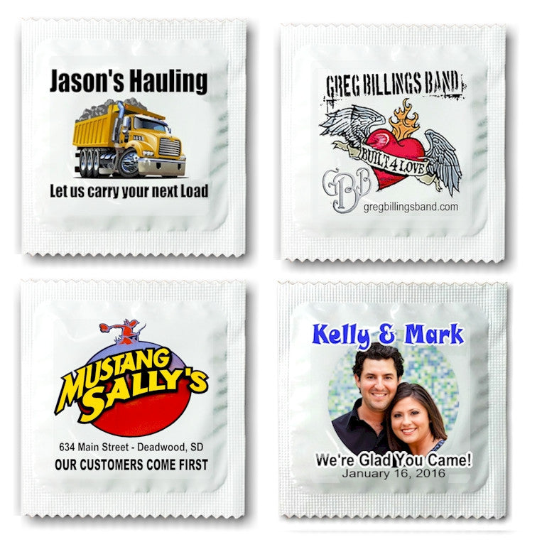 Custom Printed Logo Condoms - Personalized with Clear Brand Label - Perfect for Promotional Events, Corporate Gifts & Safe Sex Awareness Campaigns