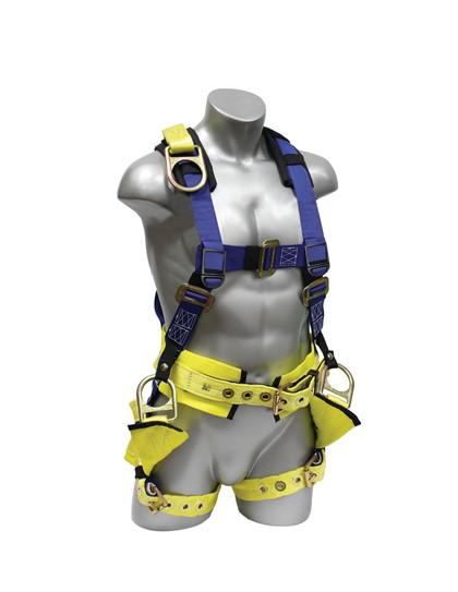 Oil Rigger Master Series Fall Arrest Safety Harness with 4 Steel D Rings (Saddle, Lower Back & Extended Back) and Mating Tongue Buckles - Perfect for Construction, Roofing, and Industrial Work Safety