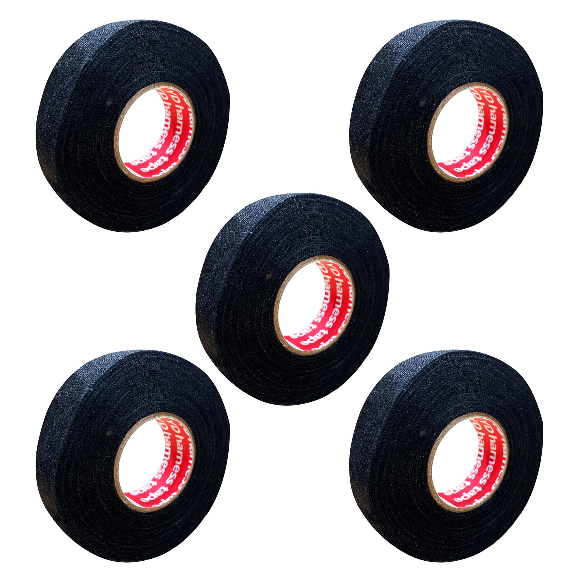 High Temperature Automotive Wiring Harness Cloth Tape - 0.75 inch x 5 ft Heat Resistant, Noise Damping Electrical Tape (5 Pack) - Perfect for Car Engine Wiring, DIY Repairs & Electrical Insulation