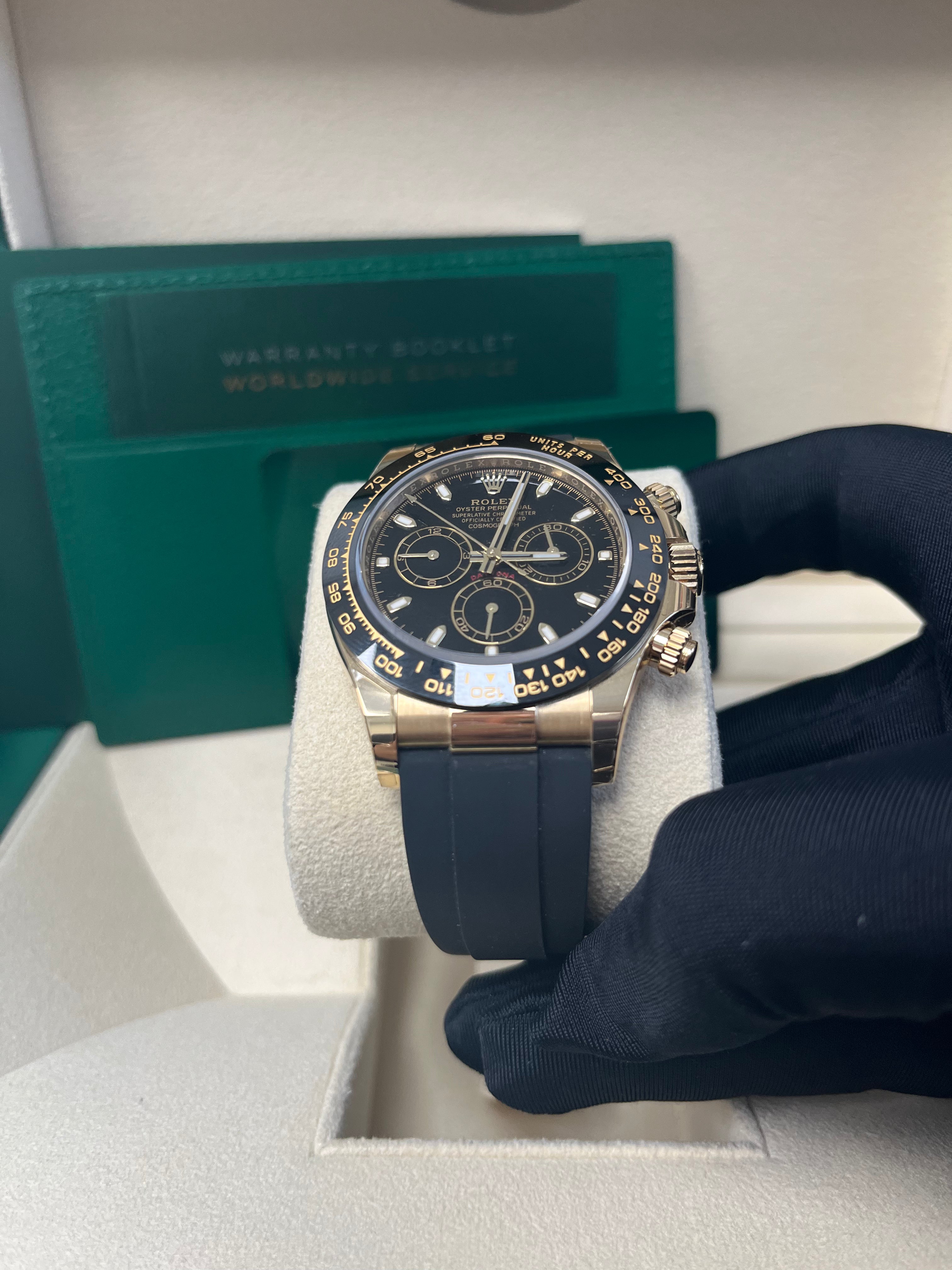 Rolex Daytona 40mm Yellow Gold Men's Watch - Black Index Dial & Oysterflex Strap 116518LN | Luxury Sports Chronograph for Racing Enthusiasts & Collectors