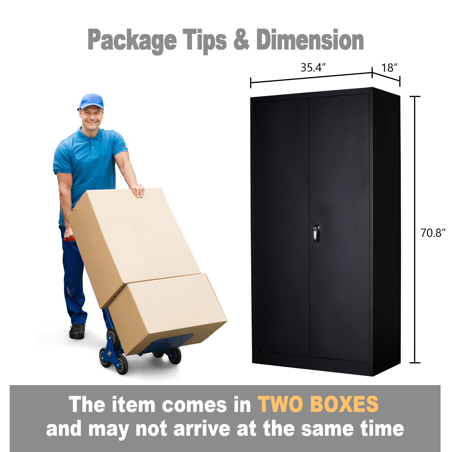 Metal Storage Cabinet with Locking Doors - 72