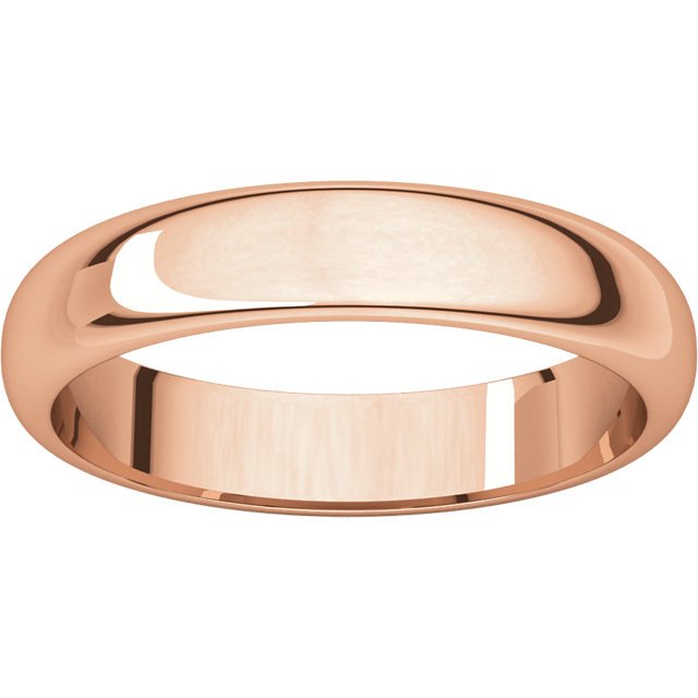 14K Gold 4mm Half Round Wedding Band for Women - Elegant & Timeless Bridal Ring for Engagement, Anniversary & Special Occasions