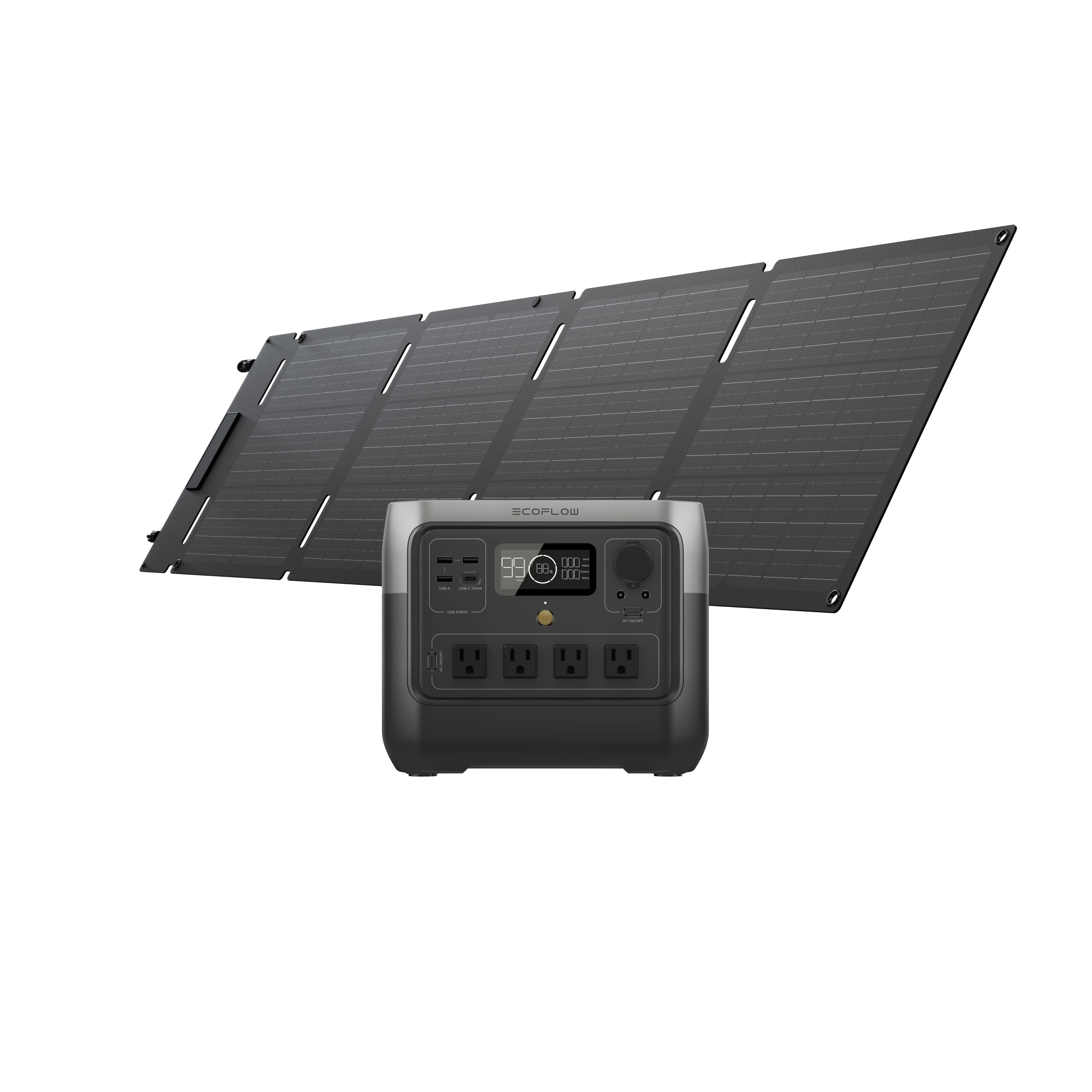 EcoFlow 60W Portable Solar Panel with APP Control - Lightweight Foldable Solar Charger for Camping, RV, Hiking & Emergency Power Supply