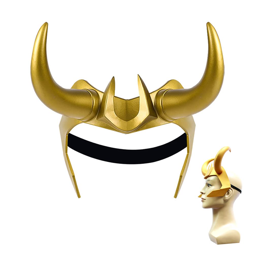 Golden Viking Helmet Cosplay Crown - Adjustable Medieval Knight Costume Accessory for Halloween, Renaissance Fairs & LARP Events