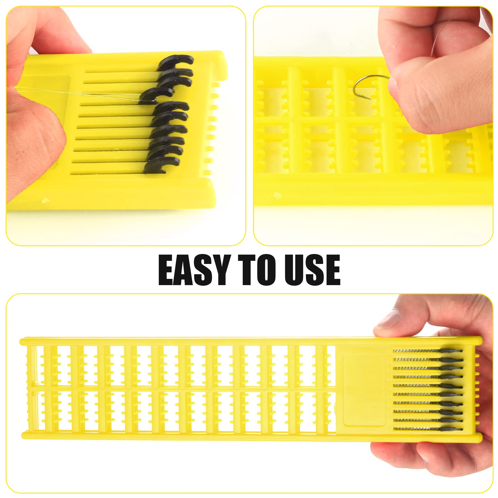 Mouhike Fishing Snelled Hook Holder - 4pcs/6pcs Fishing Leader Line Organizer with Winding Board - Hook Keeper & Rig Storage Tray for Anglers - Perfect for Boat, Shore & Ice Fishing Trips