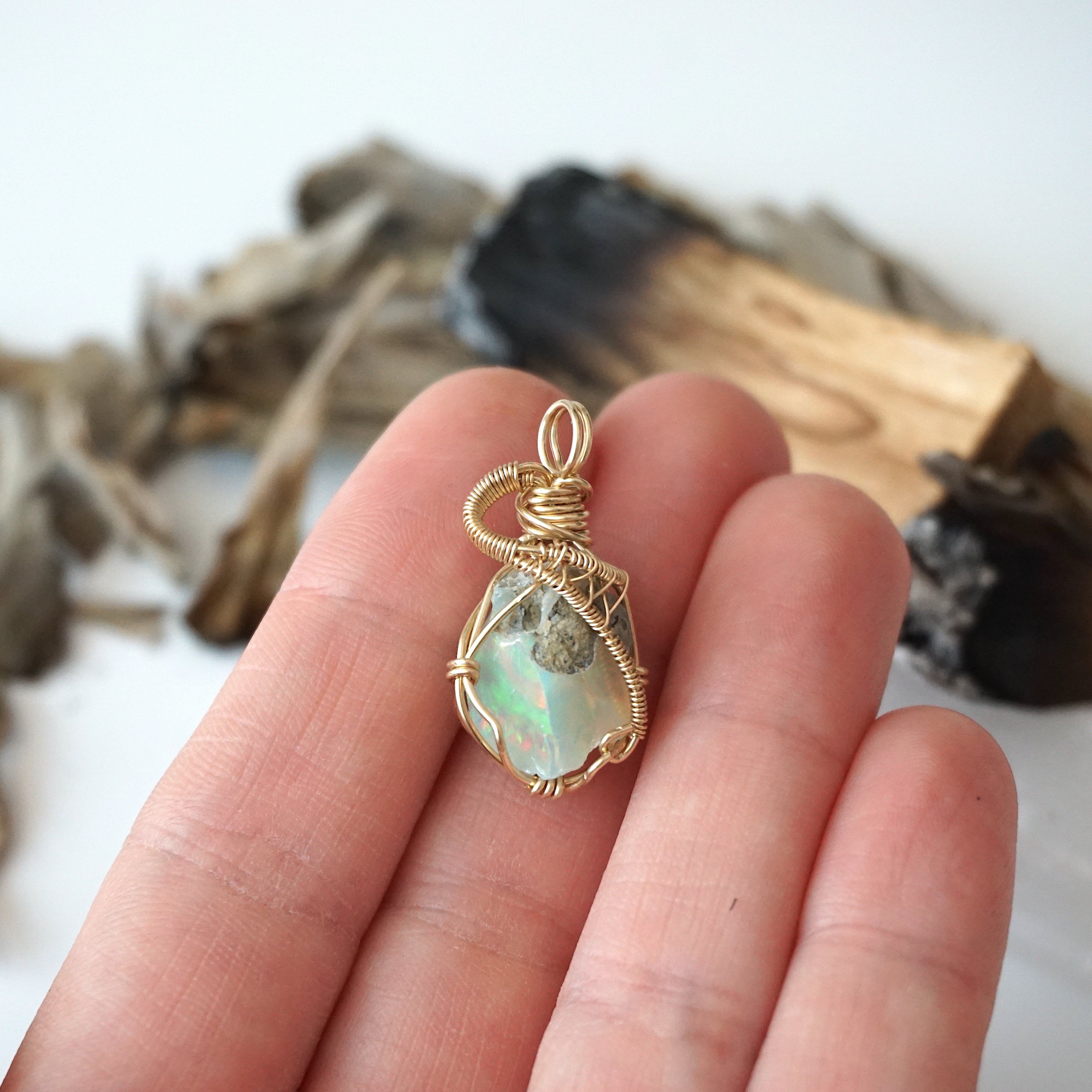 Fire Opal Necklace with 14K Gold Filled Chain | Elegant Dainty Jewelry for Women | Perfect for Weddings, Date Nights & Special Occasions
