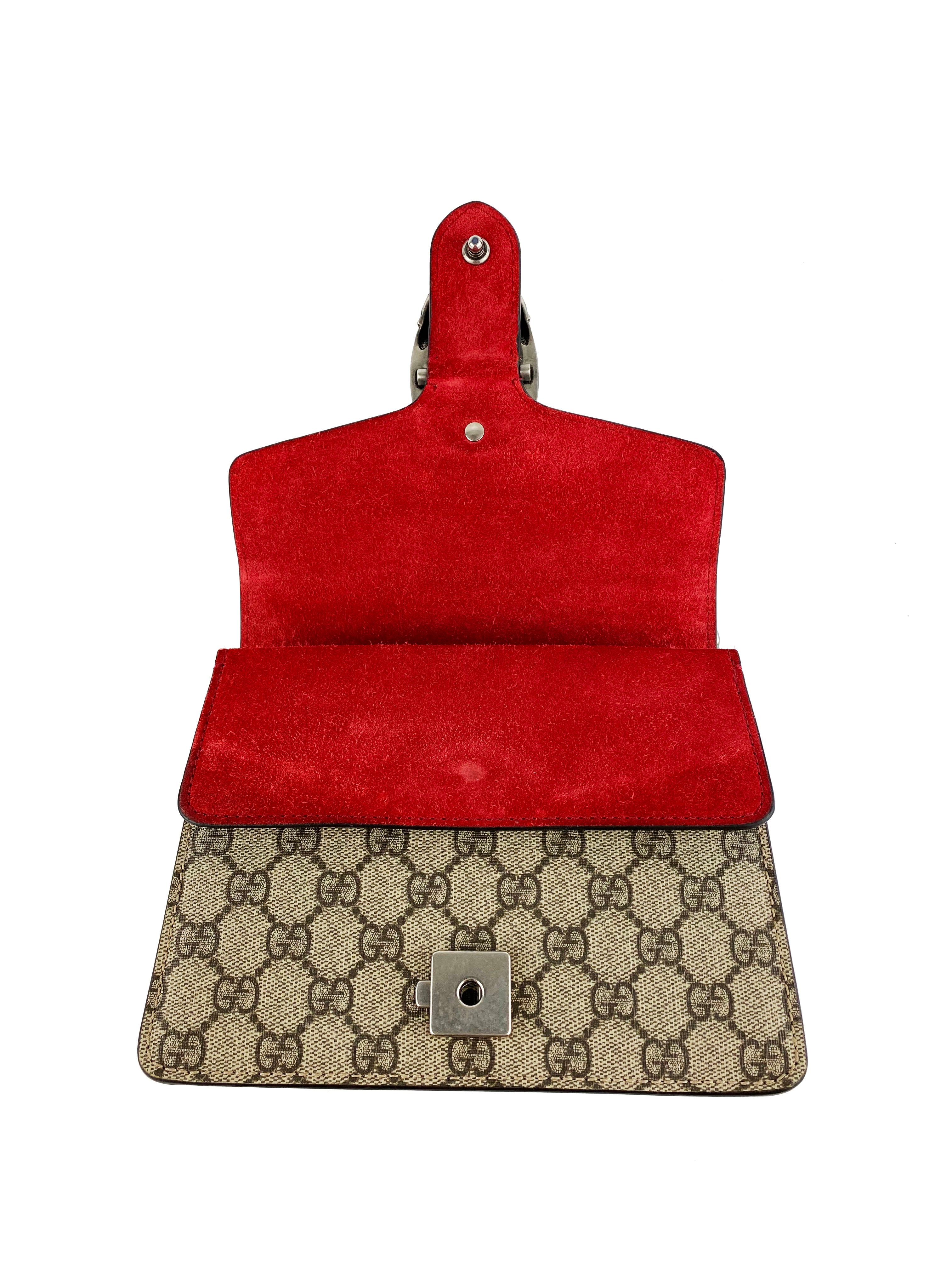 Gucci Mini Dionysus Shoulder Bag with Red Trim - Elegant Crossbody Purse for Women, Perfect for Parties, Dates & Night Out