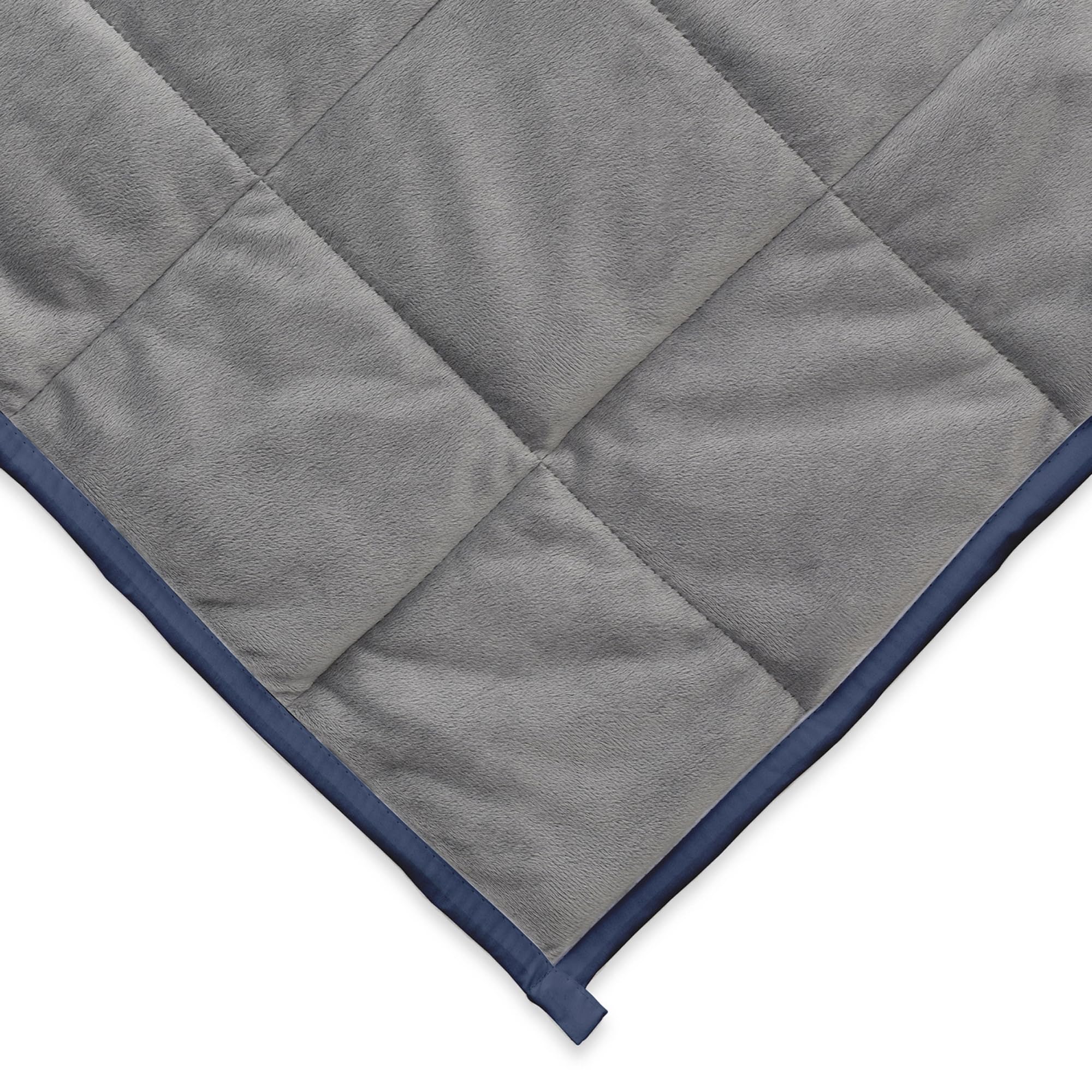 Luxury Reversible Weighted Blanket for Adults - 15lb Heavy Blanket (Queen/King/Twin Size, Navy Blue) - Perfect for Stress Relief, Anxiety & Better Sleep