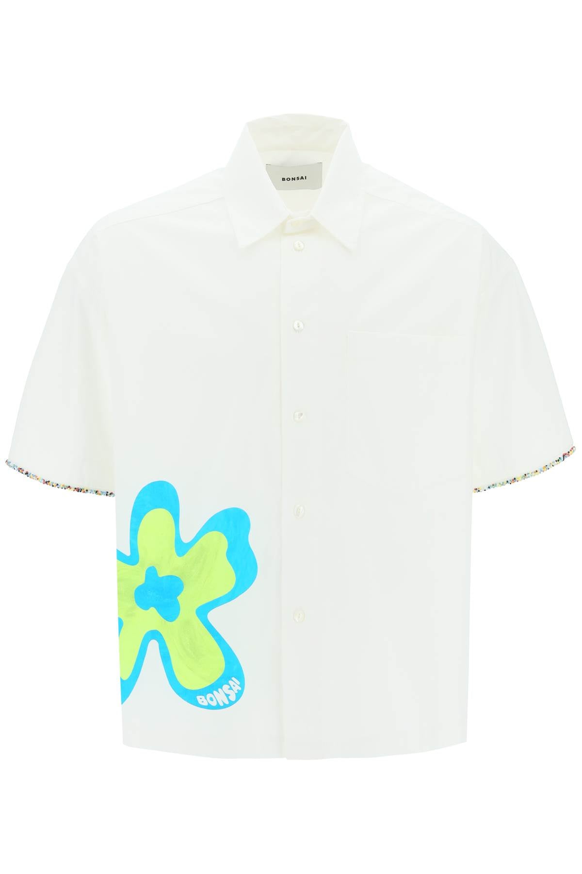 Stylish Bonsai Bloom Short Sleeve Shirt for Men - Casual Summer Fashion Top for Outdoor Activities and Travel
