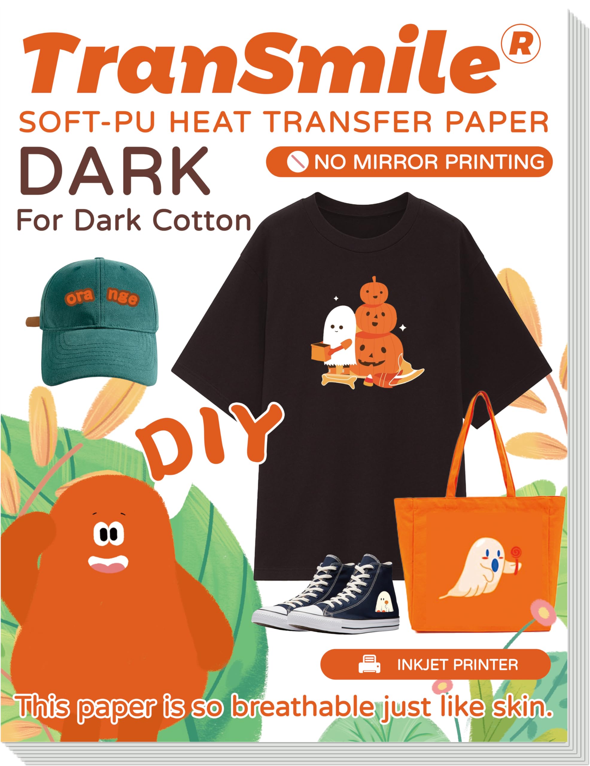 Premium PU Heat Transfer Paper for Dark Fabrics - 50 Sheets (8.5