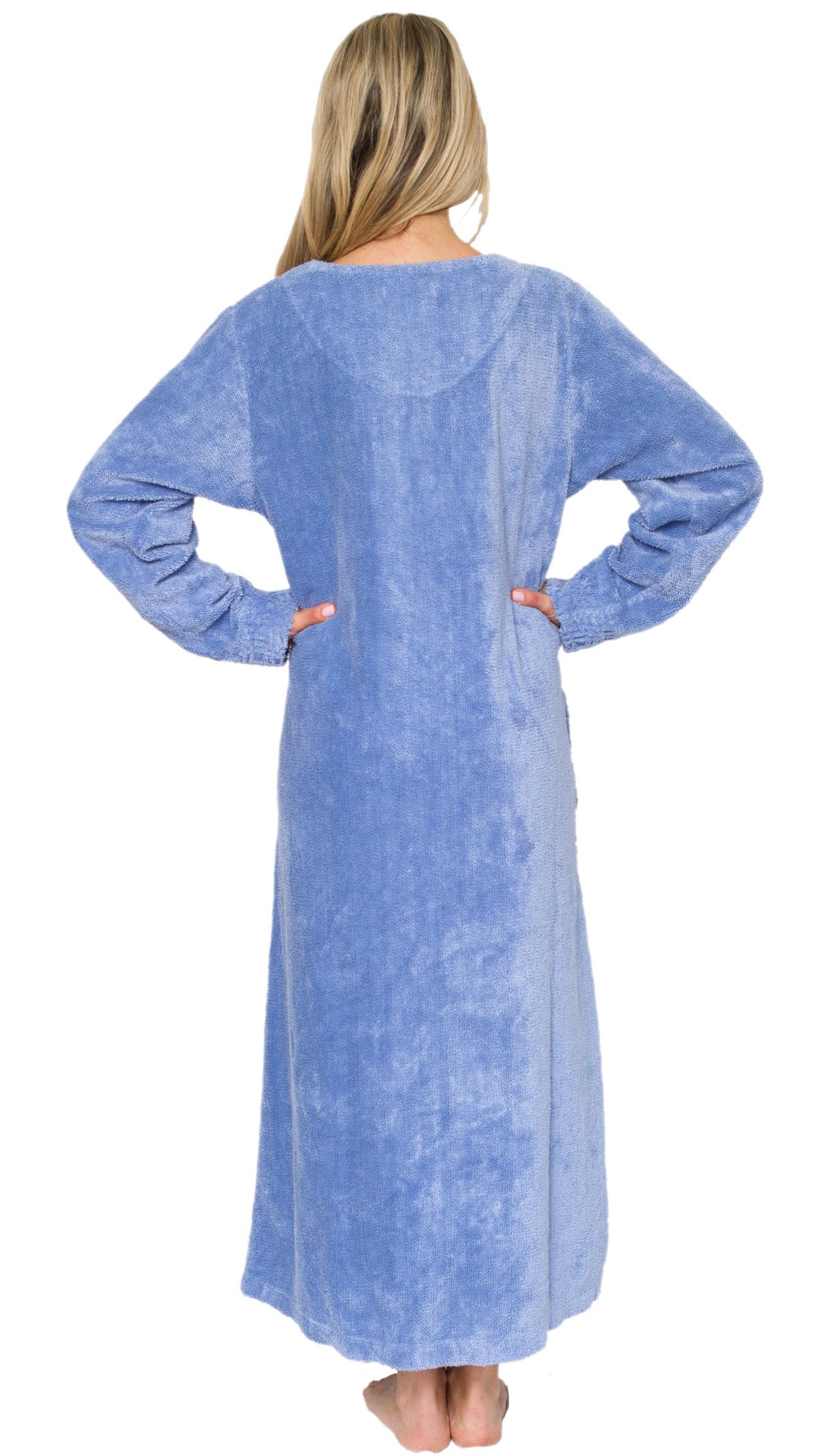 Women's Soft Cotton Chenille Bathrobe - Full Length Plush Robe for Spa, Lounge & Relaxation at Home