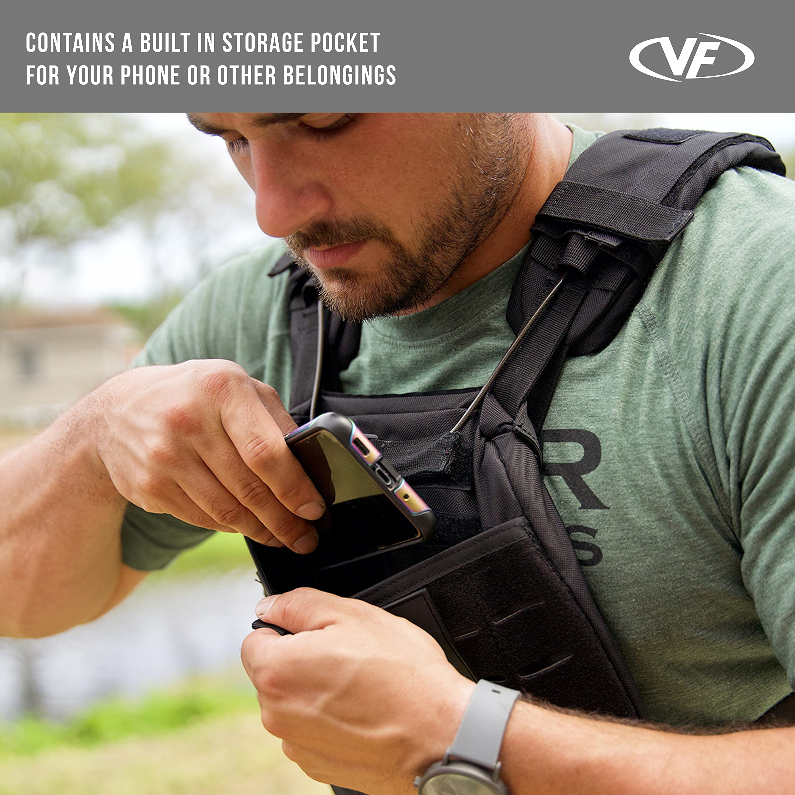 Valor Fitness Adjustable Weighted Training Vest with Removable Plates - 14, 20, 30 lbs for Strength & Endurance Training - Perfect for CrossFit, Rucking, Running & Outdoor Workouts