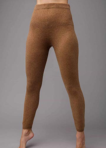 Premium Brown Camel Wool Leggings for Women - Soft & Warm Winter Thermal Tights - Perfect for Yoga, Hiking & Cold Weather Outfits