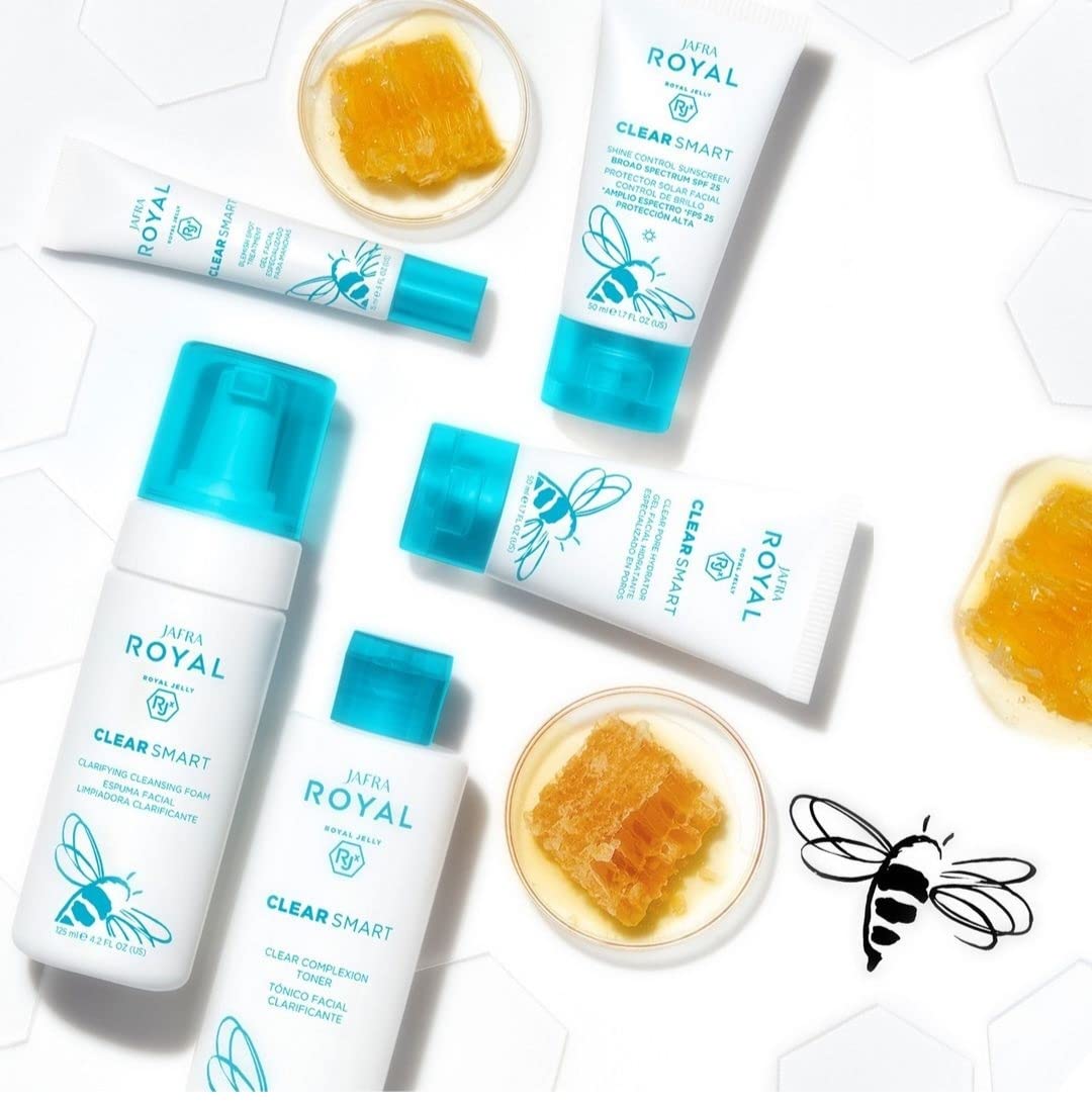 Jafra Royal Clear Smart Acne Treatment Kit - 5 Piece Set for Clear Skin | Acne Fighting Skincare Routine for Teens & Adults | Perfect for Daily Use at Home, Travel & Gym