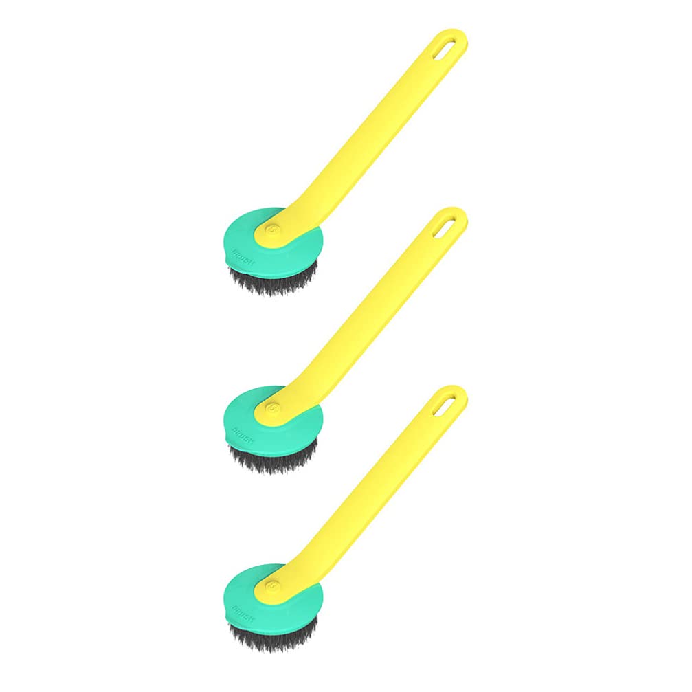 Scicalife 3-Piece Kitchen Pot and Pan Brush Set - Dishwashing Scrubber with Handle for Pots, Pans, Bowls (Perfect for Non-Stick Cookware Cleaning)