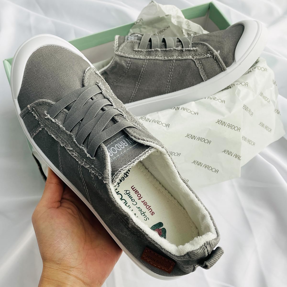 **JENN ARDOR Women's Slip-On Canvas Loafers - Comfortable Casual Sneakers with Round Toe for Walking, Fashion & Everyday Wear**    *(Perfect for Work, Travel, Shopping & Daily Errands - Lightweight & Breathable for All-Day Comfort)*