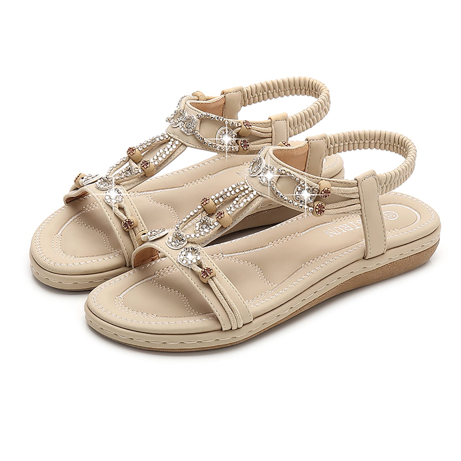 WILLBEST Women's Summer Wedge Sandals - Gold Platform Heels Large Size Comfortable Beach Sandals for Women | Perfect for Vacation, Outdoor Walking and Casual Wear