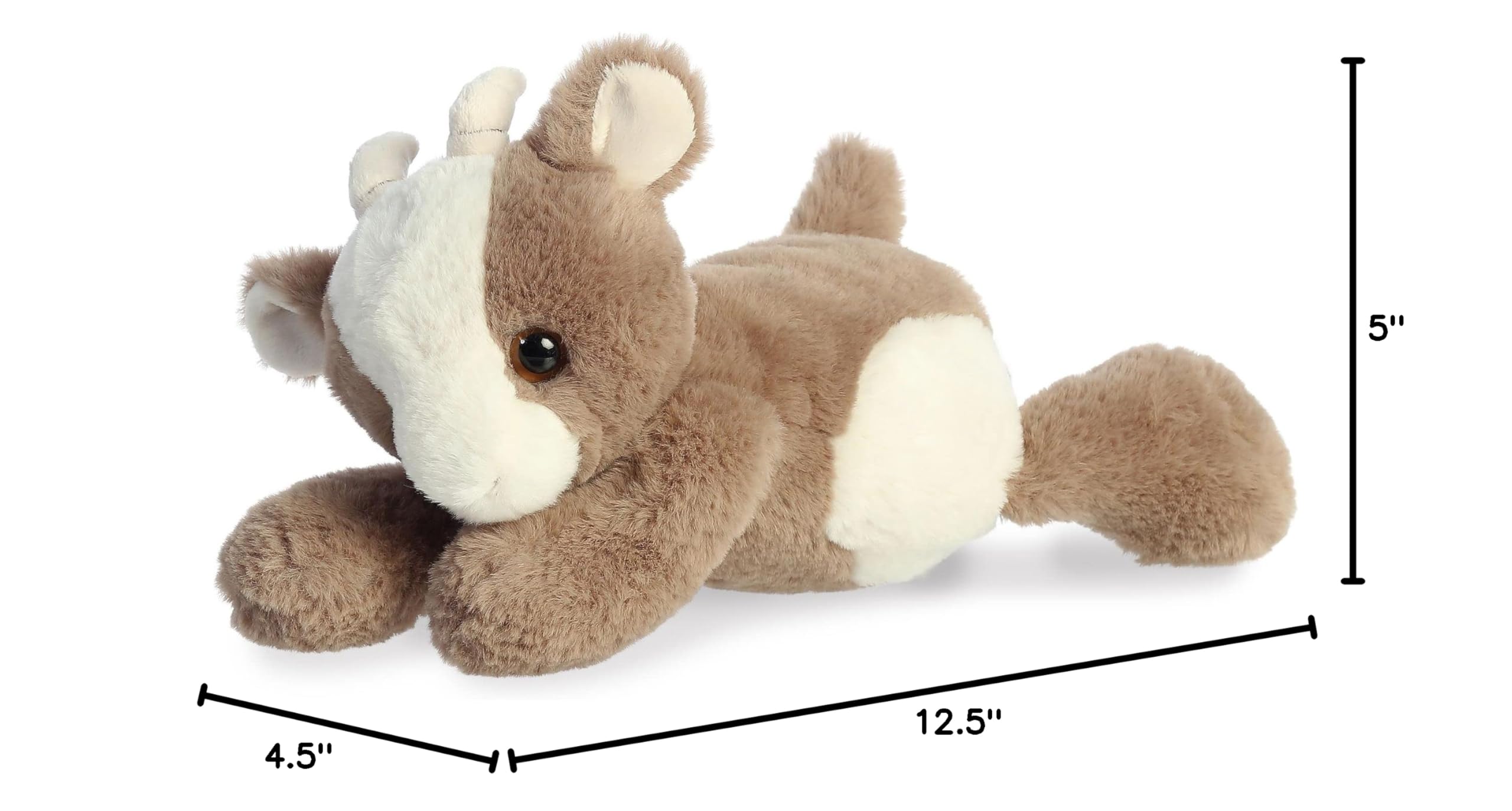 Aurora® Adorable Flopsie™ Gemini Goat™ Plush Stuffed Animal - 12 Inch Gray Soft Toy for Kids, Perfect Cuddly Companion for Bedtime, Playtime & Gift Giving
