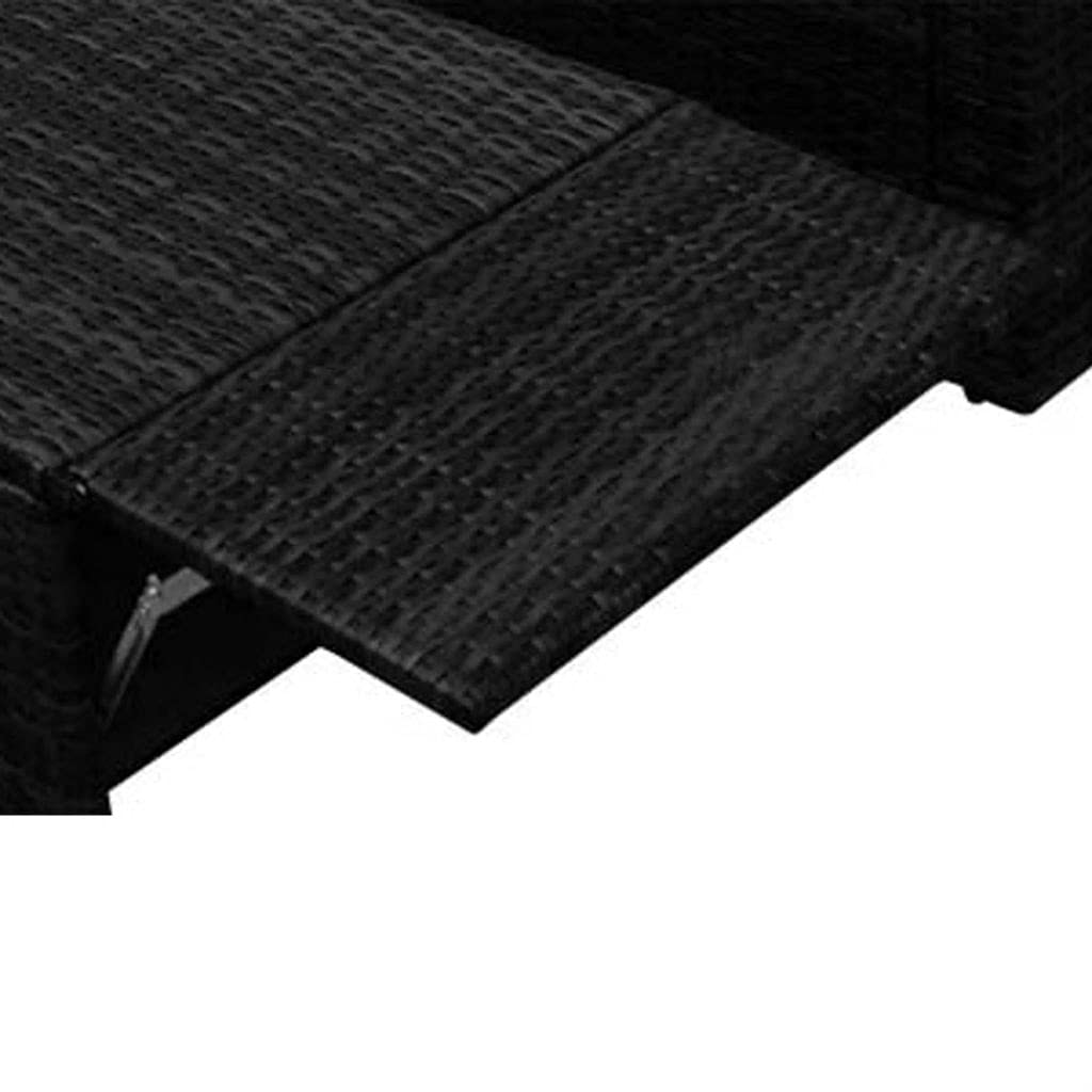 2-Piece Black Poly Rattan Garden Lounge Set with Cushions - Outdoor Patio Furniture Sofa & Conversation Set for Backyard, Deck, Poolside Relaxation