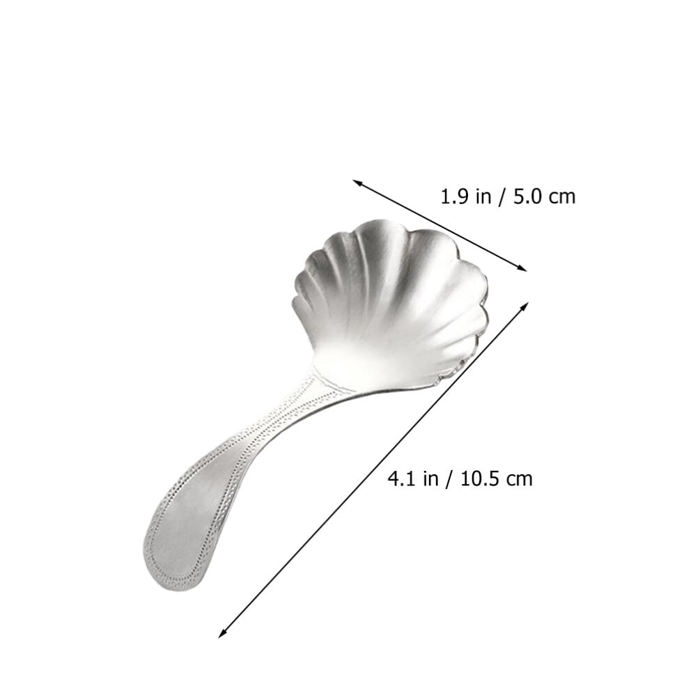 Stainless Steel Shell Shaped Tea Scoop for Coffee, Sugar, Candy & Seasoning - Mini Measuring Scoop for Bulk Chocolate, Oil & Tea Tasting - Perfect for Home, Cafe & Bakery Use