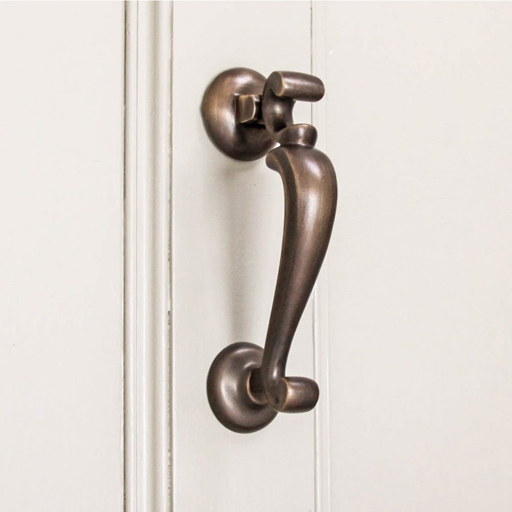 Vintage Distressed Antique Brass Door Knocker - Classic Doctor's Style for Home Entryway - Perfect for Victorian, Farmhouse & Gothic Style Doors