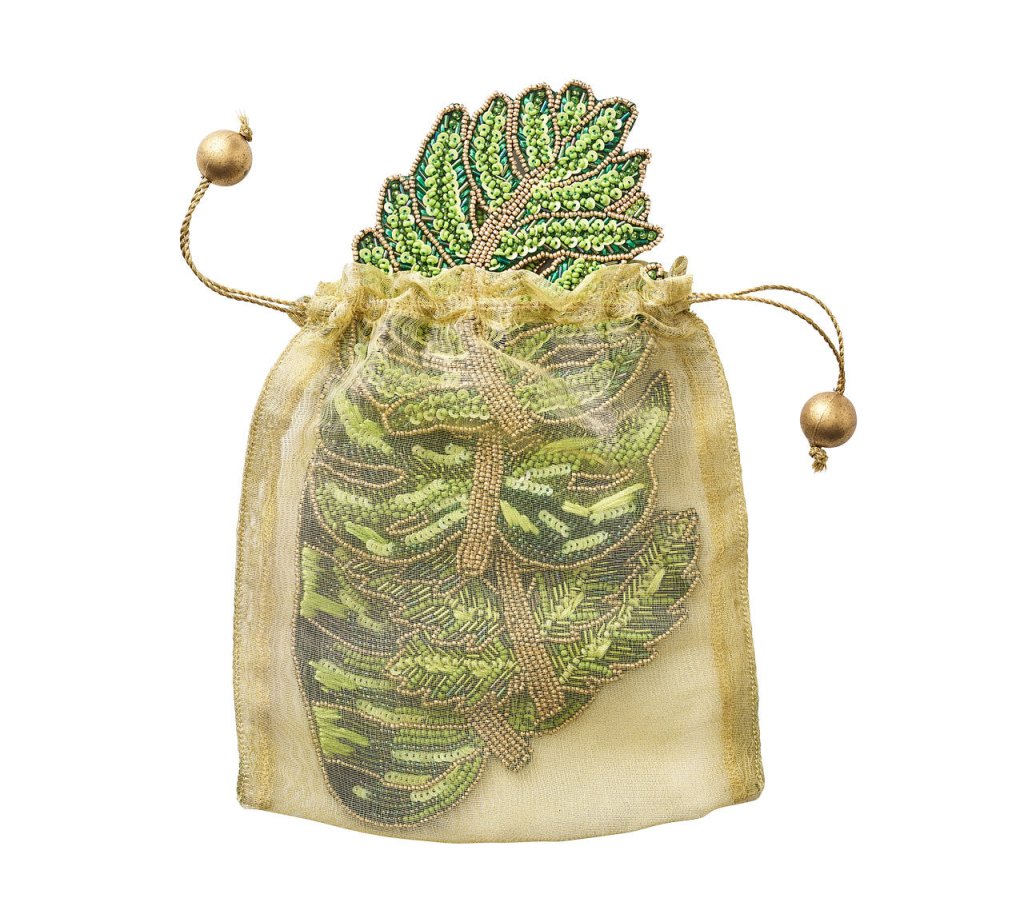 Premium Green Laurel Drink Coasters Set of 4 - Elegant Absorbent Cork Backing - Perfect for Home, Office, or Wedding Decor - Gift Ready with Stylish Bag