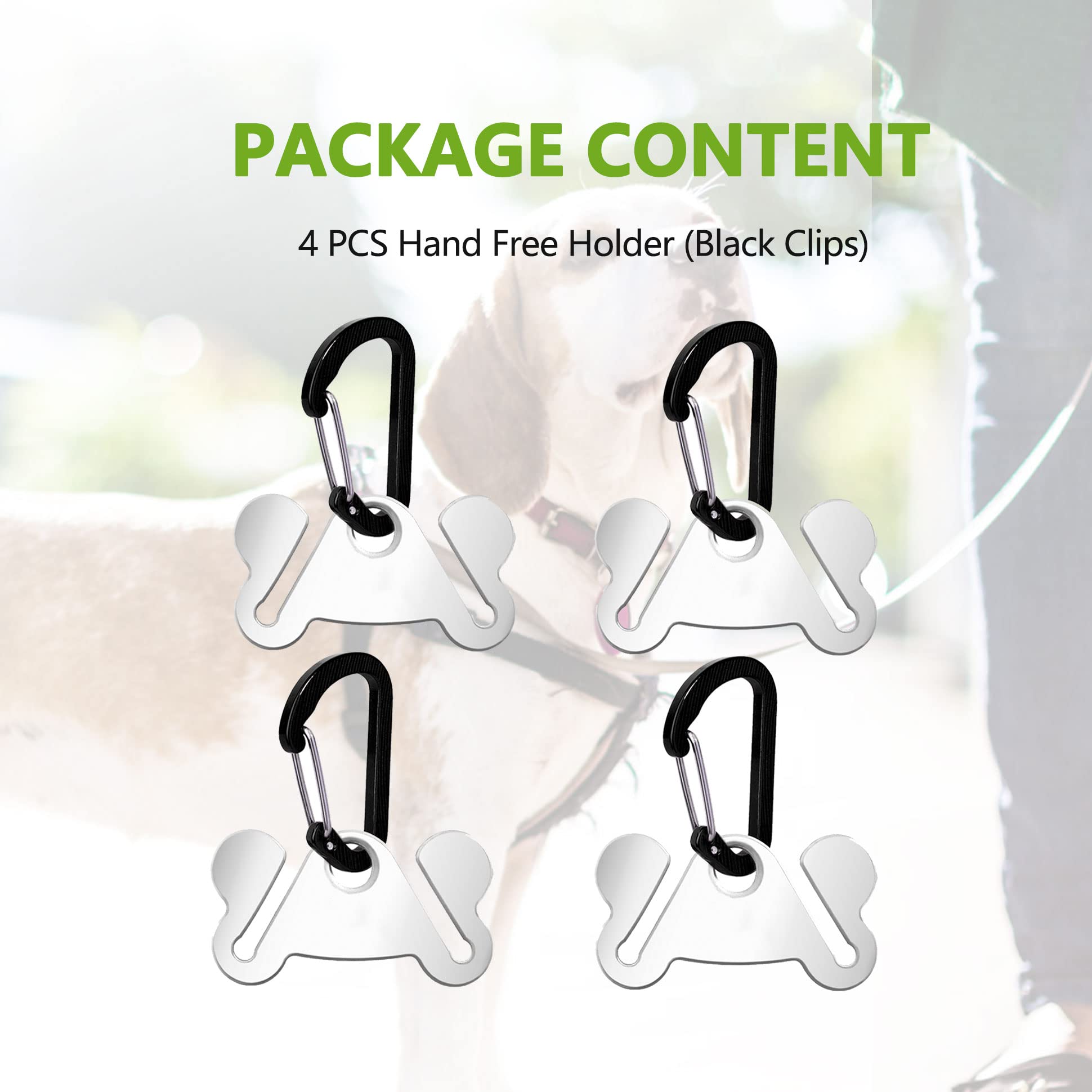 4PCS Dog Poop Bag Holder - Leak-Proof Metal Waste Bag Carrier with Hands-Free Clip for Walking Pets | Perfect for Dog Walking, Hiking, and Outdoor Adventures