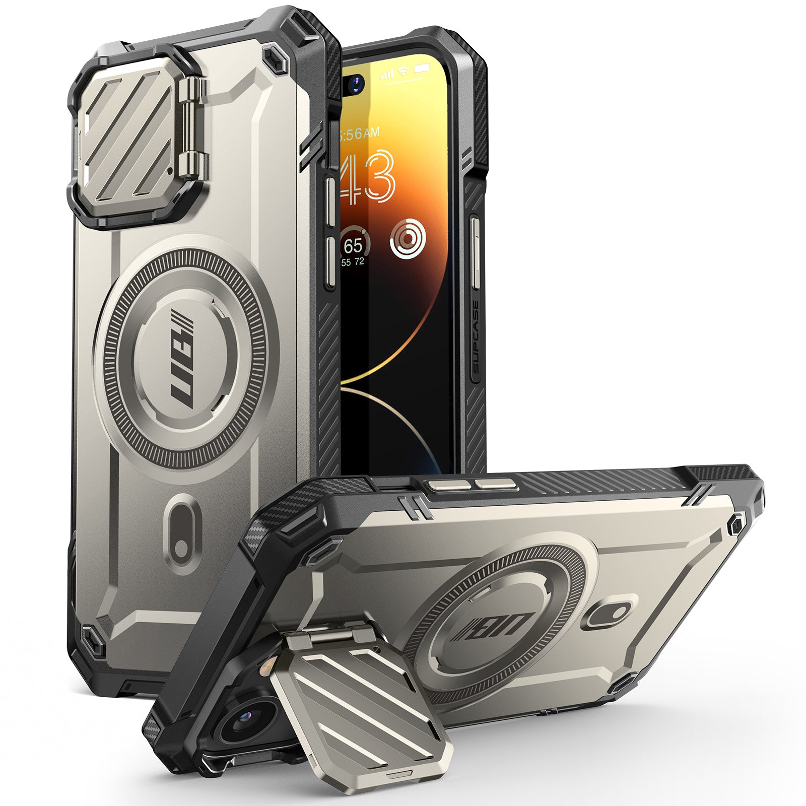 iPhone 14 Case 6.1 Inch with MagSafe - Unicorn Beetle MAG XT Protective Cover & Camera Lens Protector in Titan Gray | Shockproof & Wireless Charging Compatible for Everyday Use & Outdoor Activities