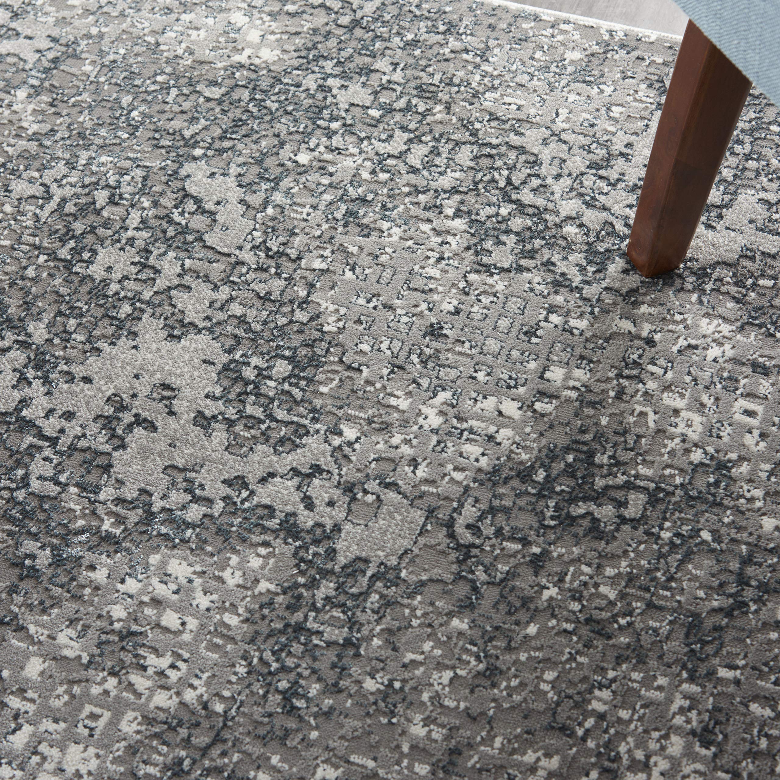 Michael Amini Nourison MA90 Uptown Abstract Grey Area Rug 5' x 7' (5'3