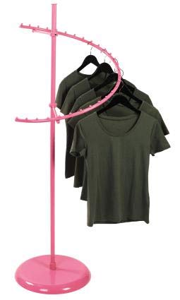 SSWBasics Hot Pink 29-Ball Spiral Clothing Rack - Sturdy & Sleek Garment Display for Retail Stores - Perfect for Boutiques, Trade Shows & Home Organization