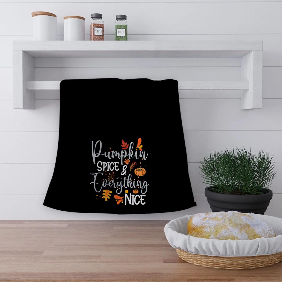 OHSUL Pumpkin Spice Fall Thanksgiving Kitchen Towels - Super Absorbent Dish Towels & Dishcloths for Kitchen, Autumn Harvest Halloween Farmhouse Decor - Perfect for Holiday Cooking, Bathroom Decor & Cozy Home Styling
