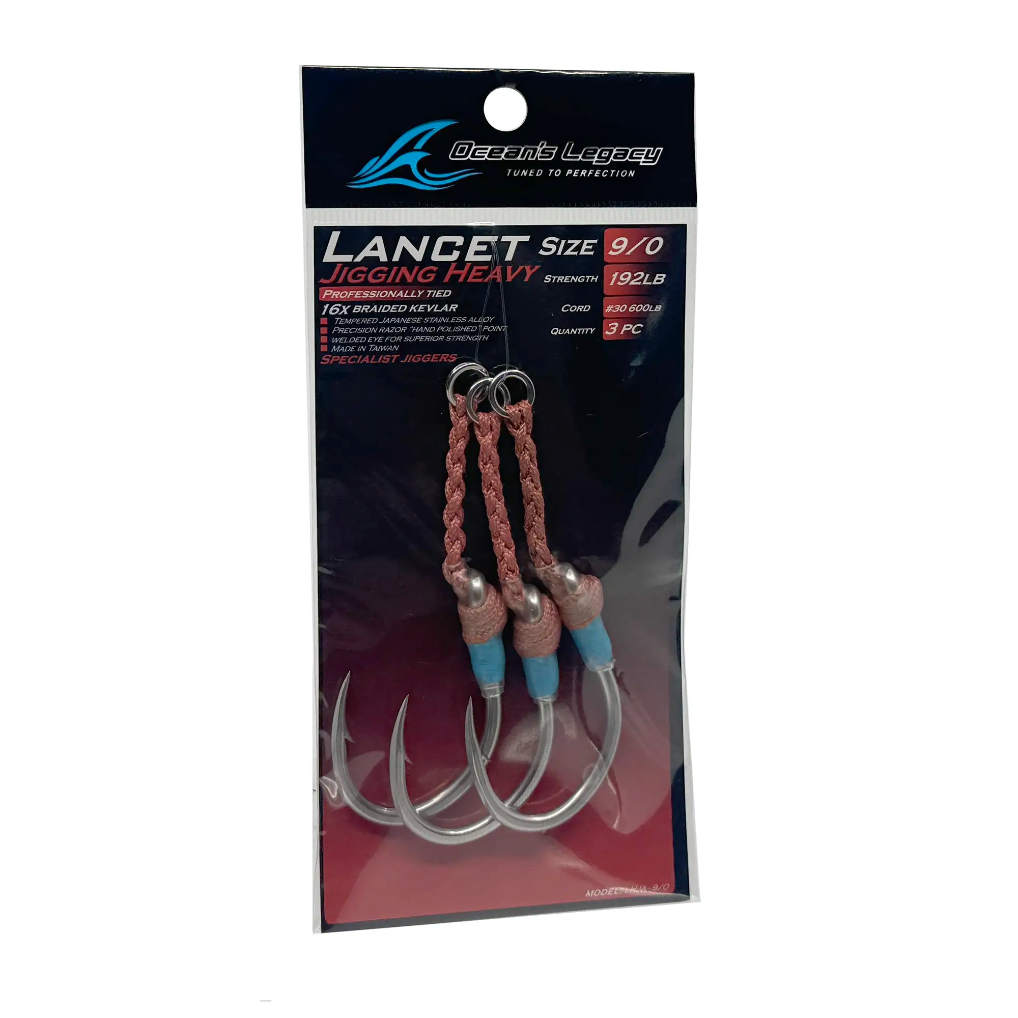 Oceans Legacy Heavy Lancet Jigging Assist Hooks - Premium Saltwater Fishing Hooks for Deep Sea Jigging, Tuna & Swordfish - Perfect for Offshore Angling & Big Game Fishing