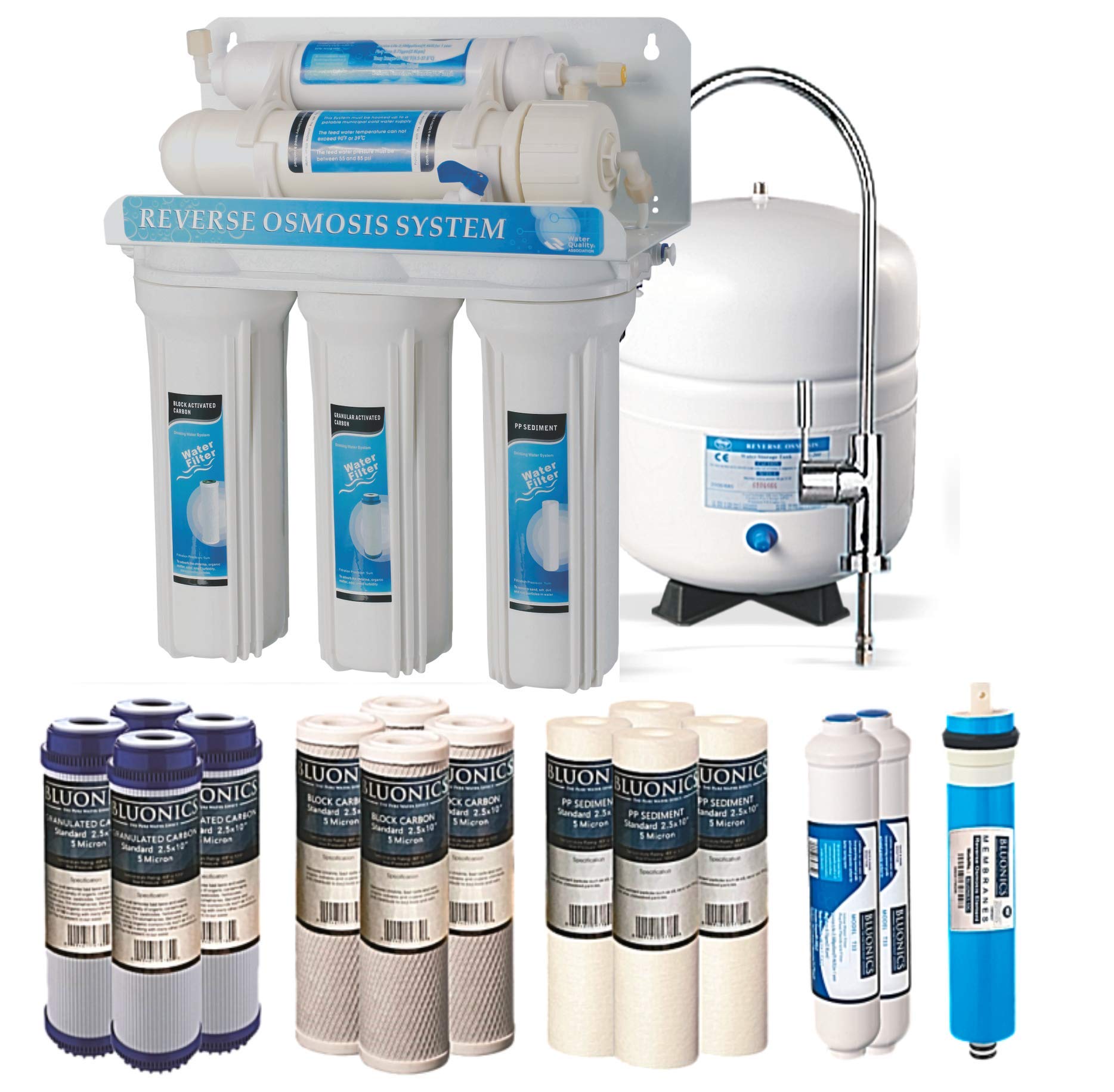 5-Stage Reverse Osmosis Water Filter System for Home - NSF Certified Membrane, 15 Filters (4-Year Supply) | Under Sink Drinking Water Purifier for Clean & Safe Water - Perfect for Kitchen, RV, Office