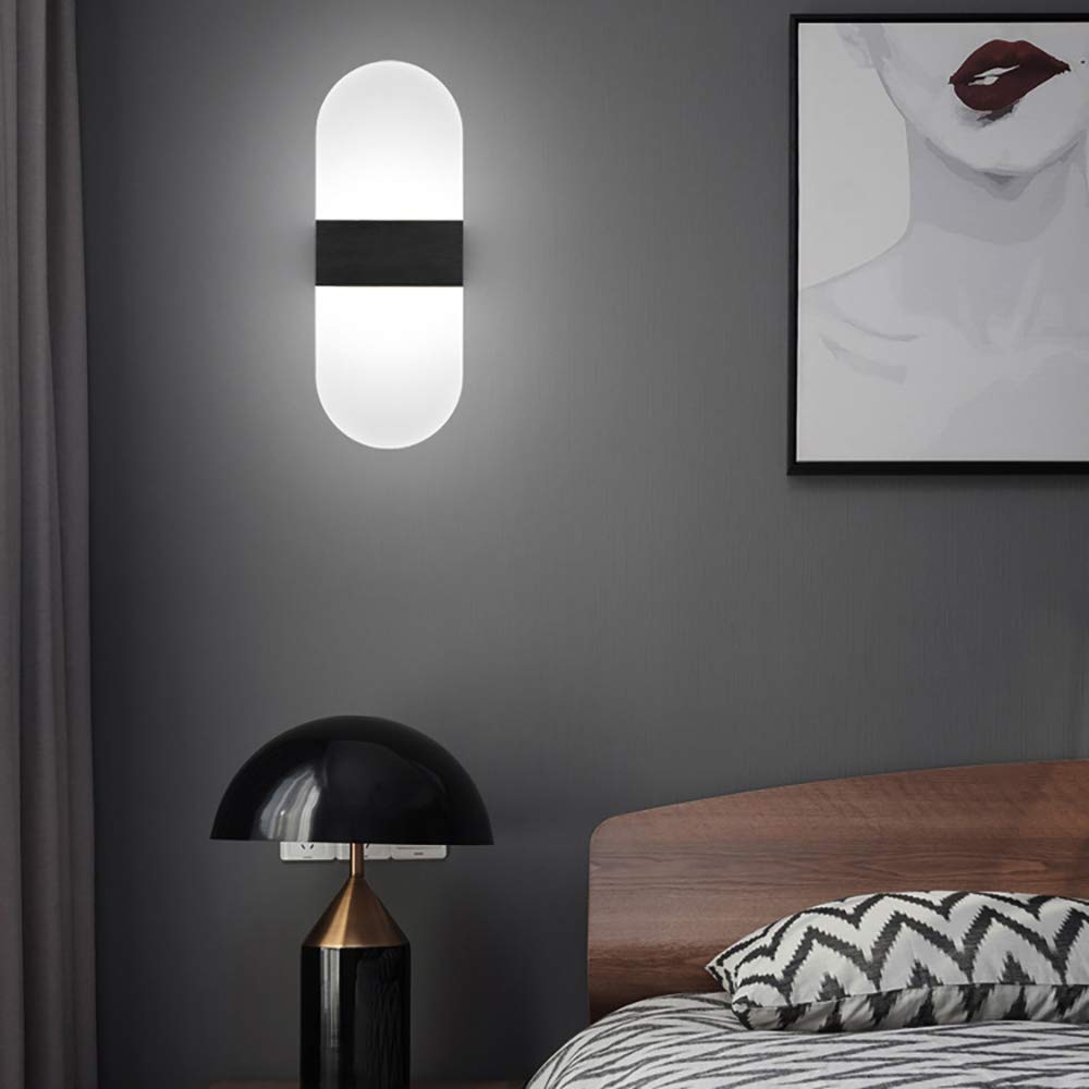 12W LED Wall Lights for Indoor Living Room - Modern Acrylic Wall Sconce Lighting, Decorative LED Wall Lamp for Bedroom, Hallway, Stairs & Balcony - Perfect for Ambient Lighting and Home Decor