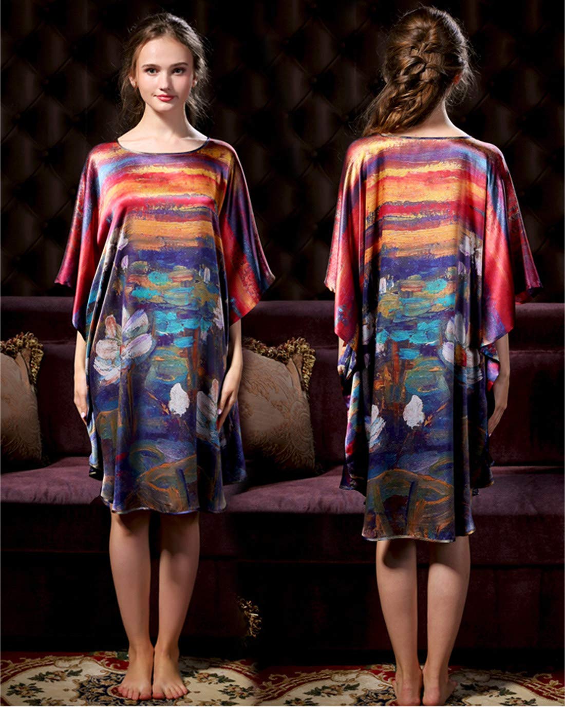 Grace Silk 100% Pure Mulberry Silk Nightgown for Women - Soft Luxury Sleepwear for Comfortable Nights & Relaxing Evenings