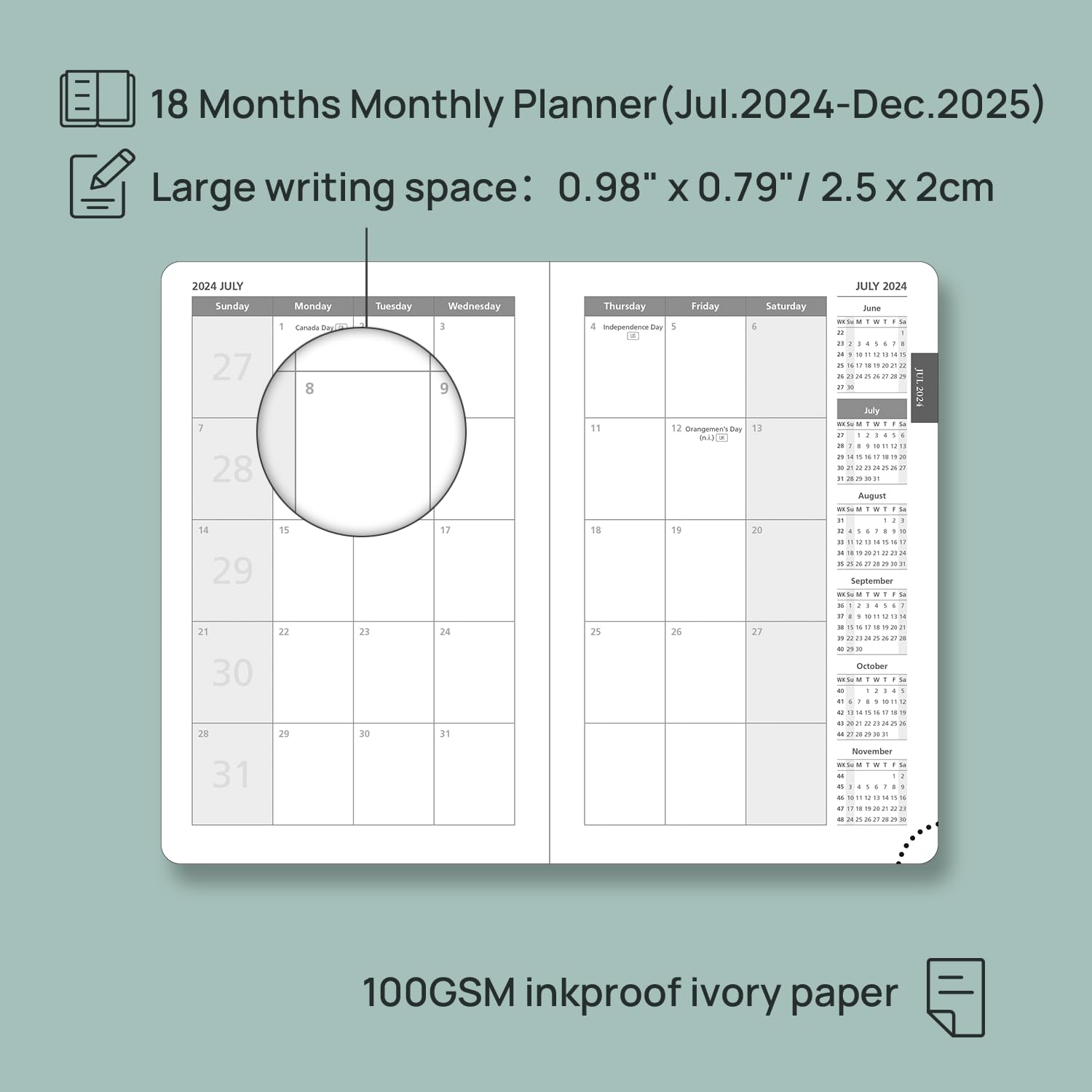 POPRUN 2024-2025 18-Month Planner (July 2024-December 2025) - Pocket-Sized 4