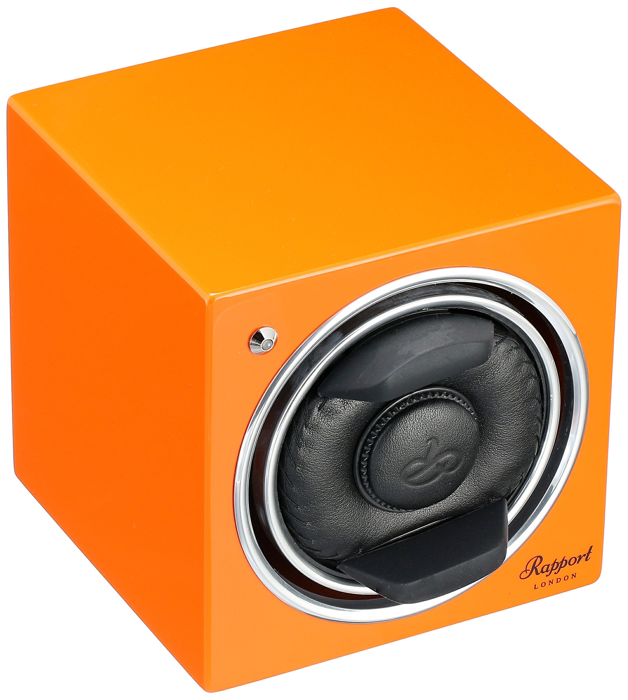 Premium Single Watch Winder - RAPPORT London Evo Cube Automatic Watch Winder Box with Ultra Quiet Motor - Perfect for Luxury Watch Storage & Display at Home or Office
